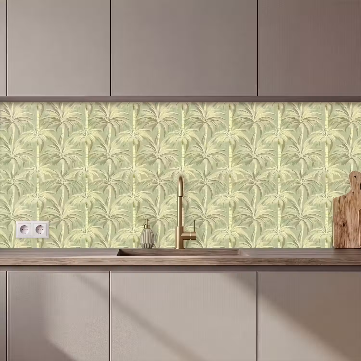 Palmwoud - Tropisch - Groen keuken achterwand 2 middel 871 zz_3dshopping