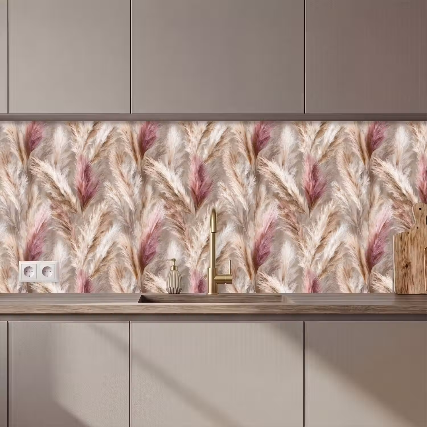 Pampasgras - Pluizig - Kleurrijk keuken achterwand 2 middel 871 zz_3dshopping