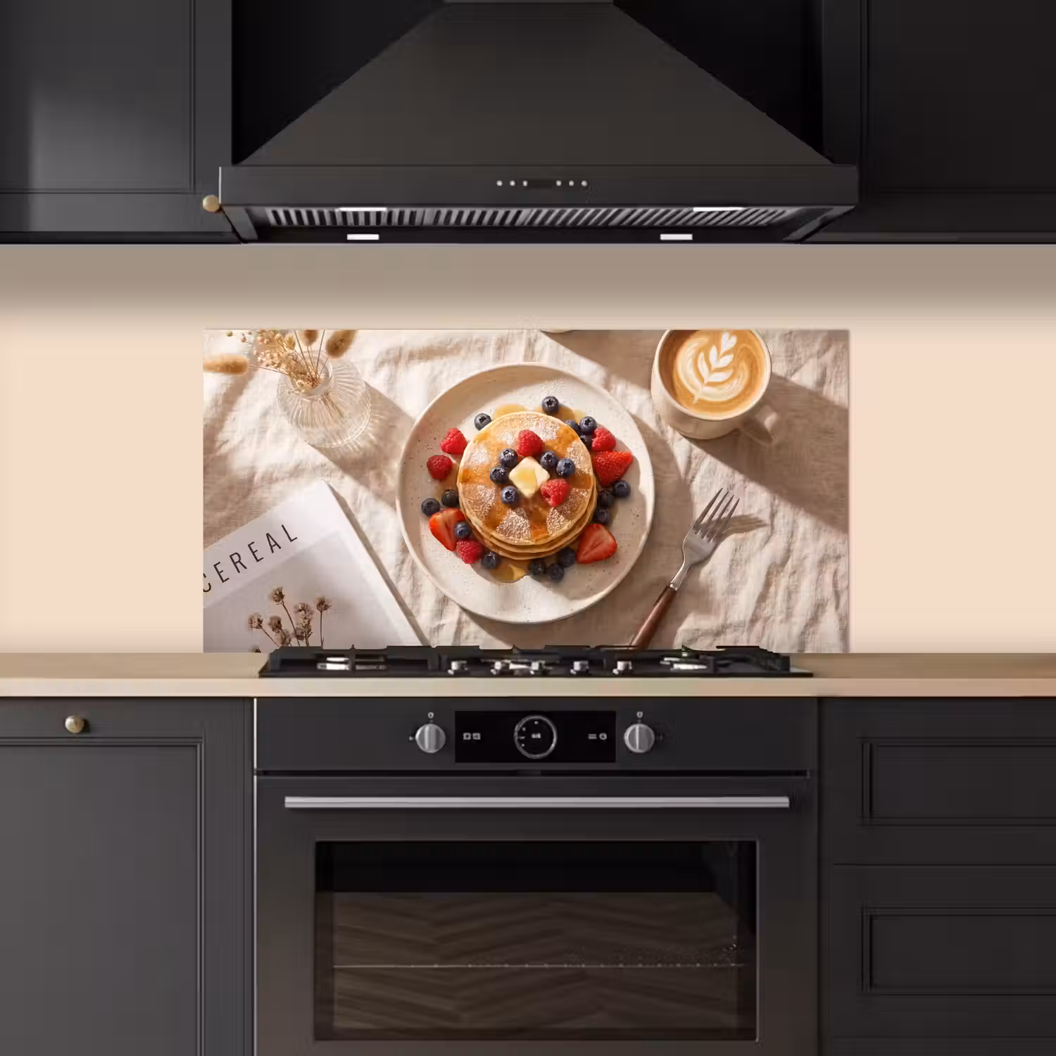 Pannenkoeken - Bessen - Ontbijt - Modern - Beige keuken achterwand spatscherm middel -sfeer1