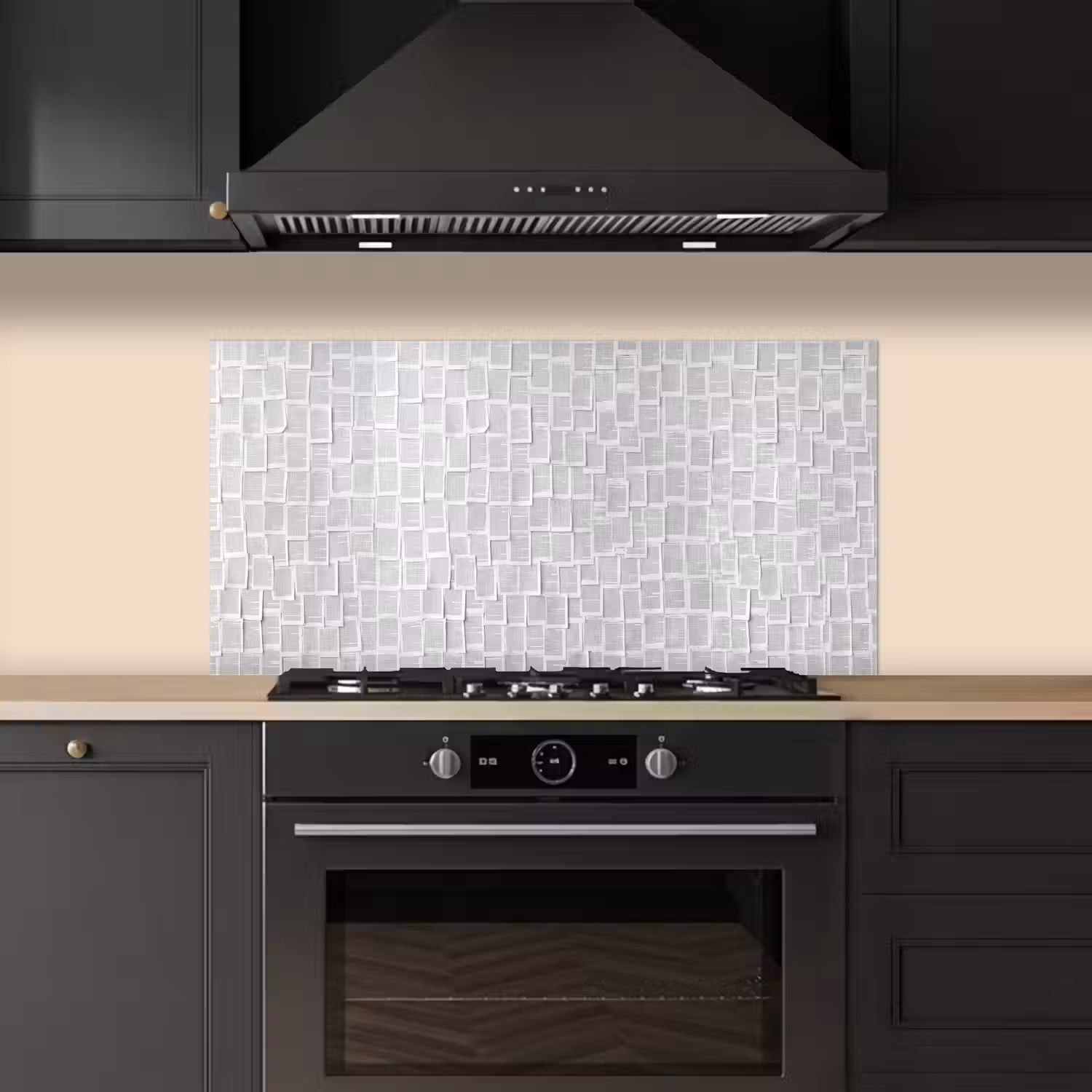 Papier - Overlappend - Textuur - Modern - Wit keuken achterwand spatscherm middel -sfeer1