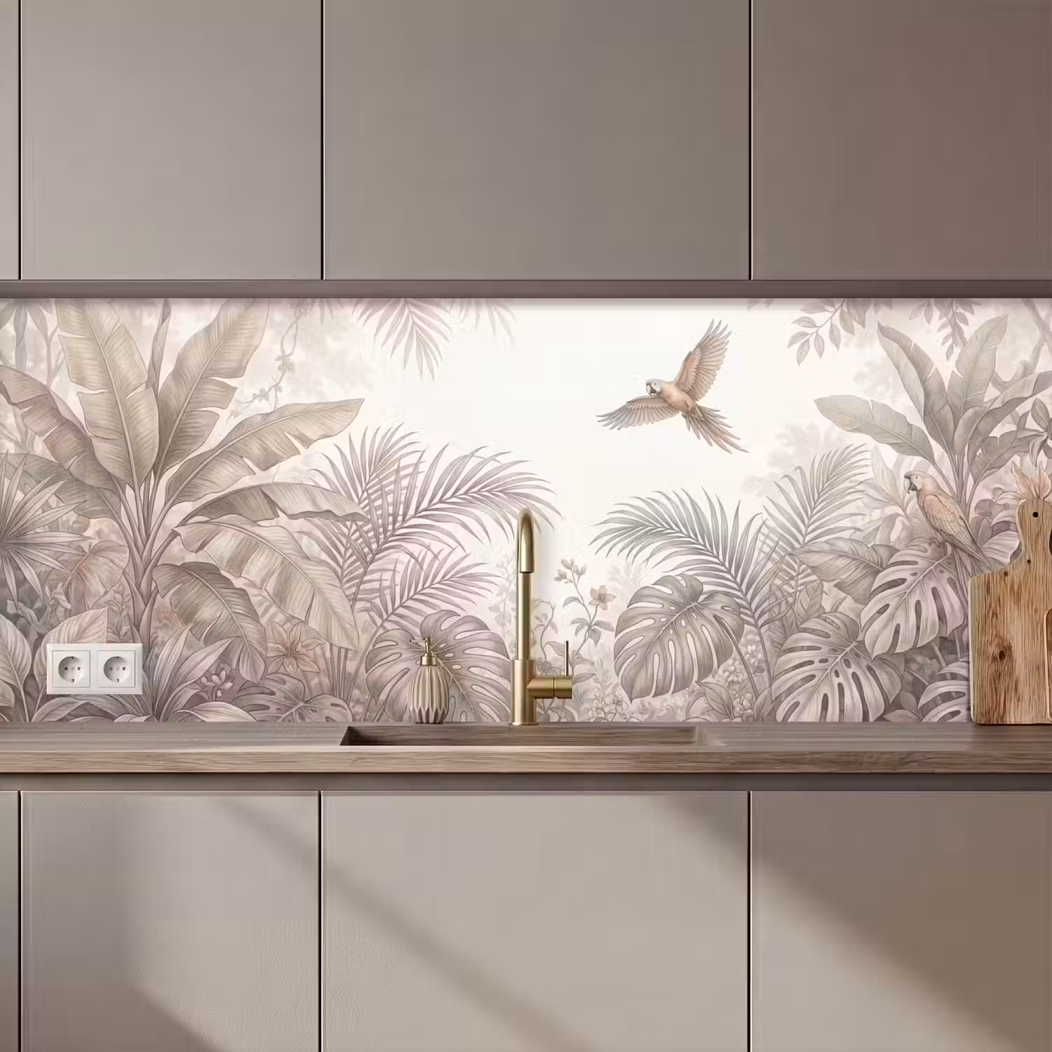 Papagaai - Jungle - Tropisch keuken achterwand 2 middel zz_3dshopping