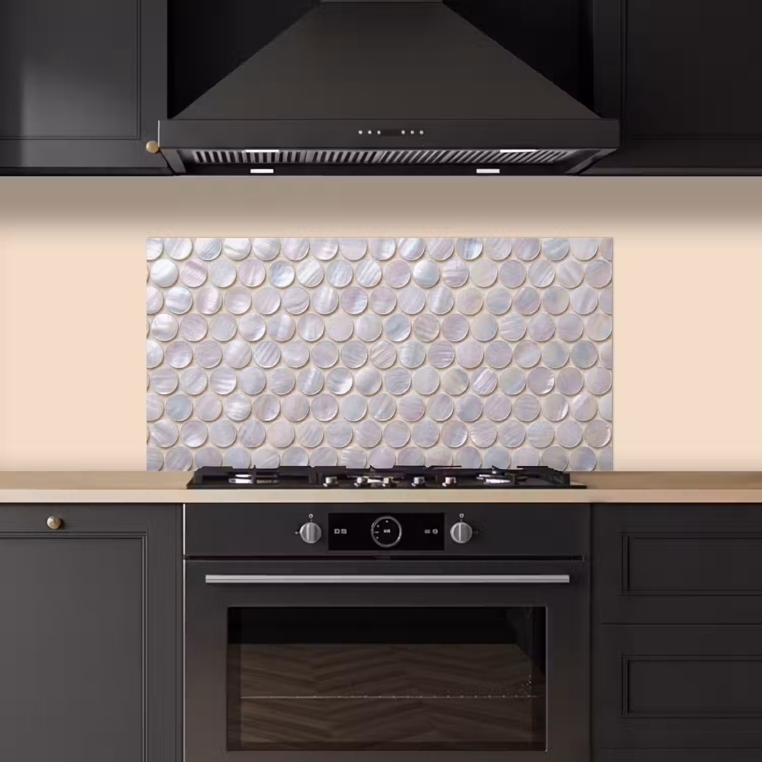 Patroon - Cirkels - Abstract - Modern - Wit keuken achterwand spatscherm middel -sfeer1