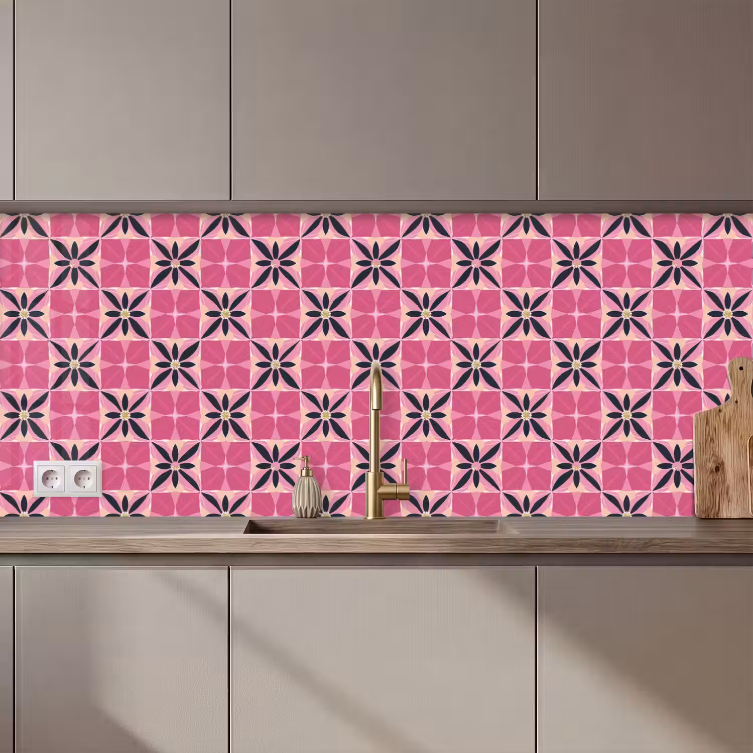 Patroon - Bloemmotief - Meerkleurig keuken achterwand 2 middel 871 zz_3dshopping