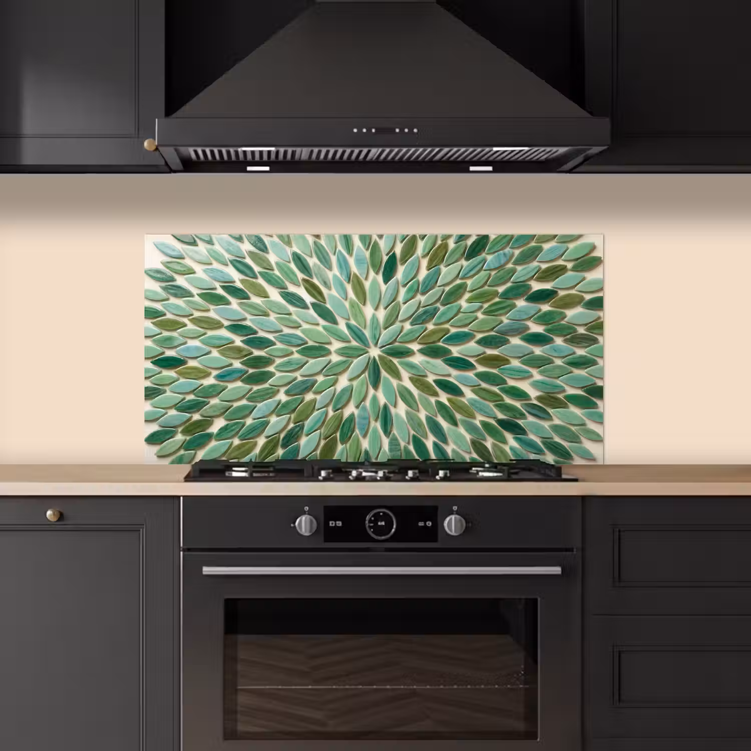 Patroon - Blad - Groen - Abstract keuken achterwand spatscherm middel -sfeer1