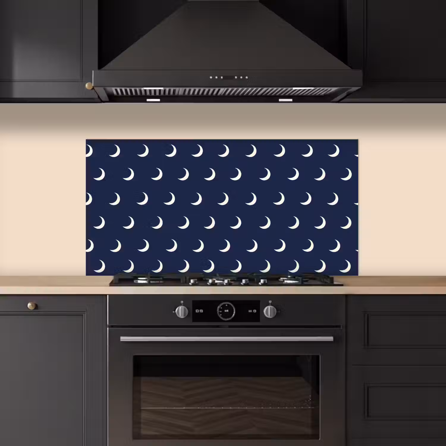 Patroon - Manen - Blauw keuken achterwand spatscherm middel 899 -sfeer1