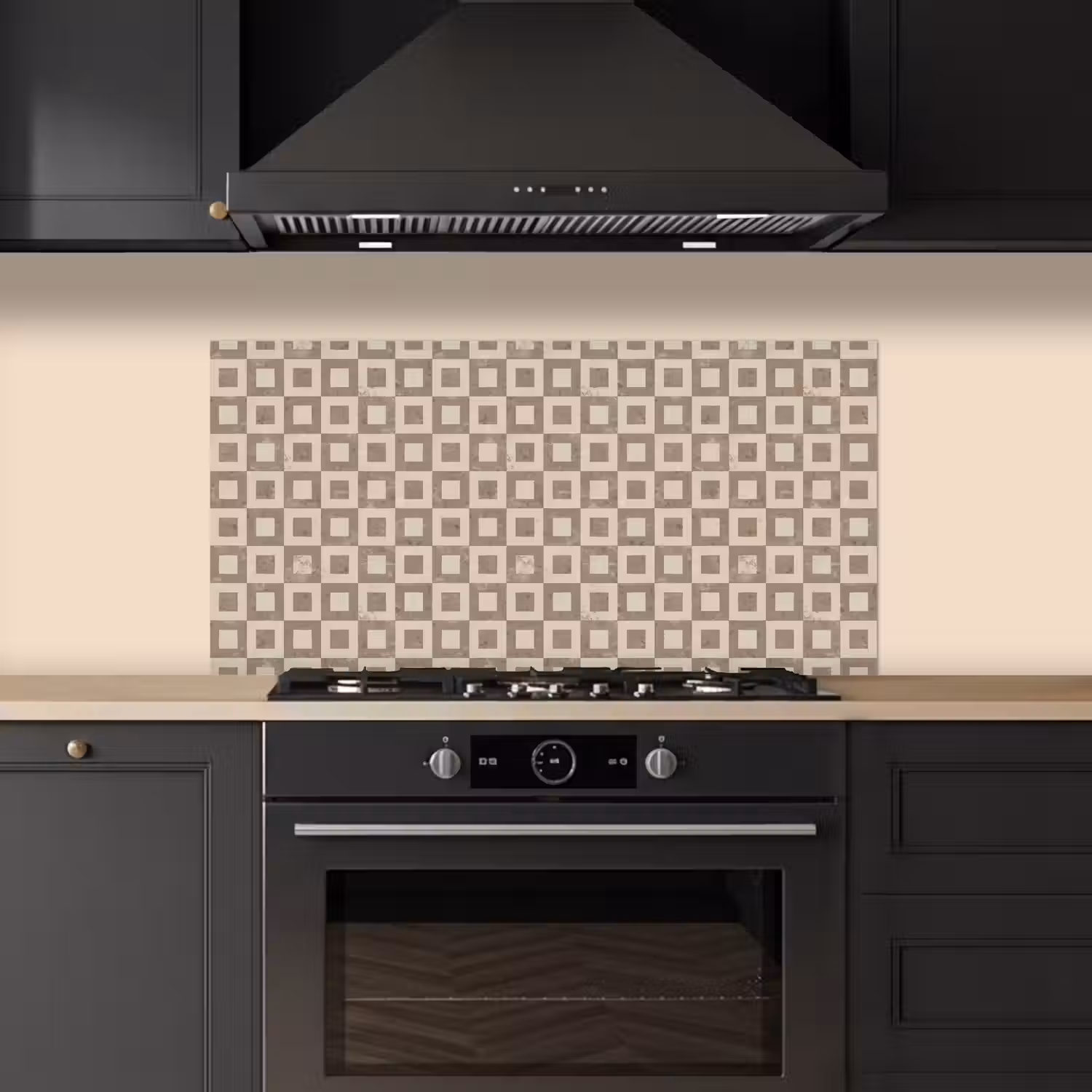 Patroon - Marmer - Beige keuken achterwand spatscherm middel 899 -sfeer1