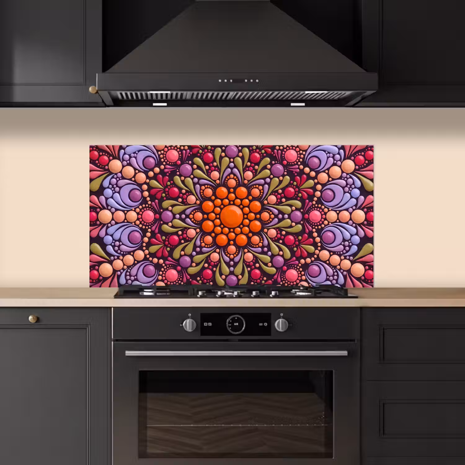 Patroon - Stippen - Abstract - Modern - Kleurrijk keuken achterwand spatscherm middel -sfeer1