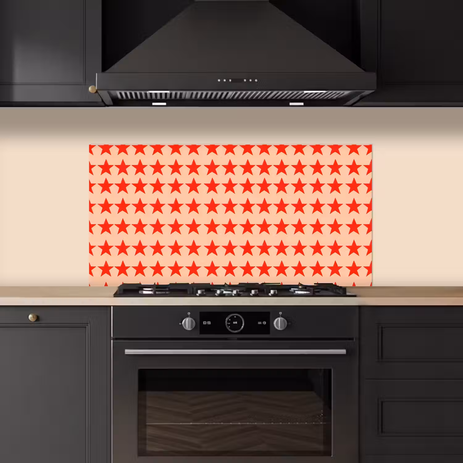 Patroon - Sterren - Rood keuken achterwand spatscherm middel 899 -sfeer1
