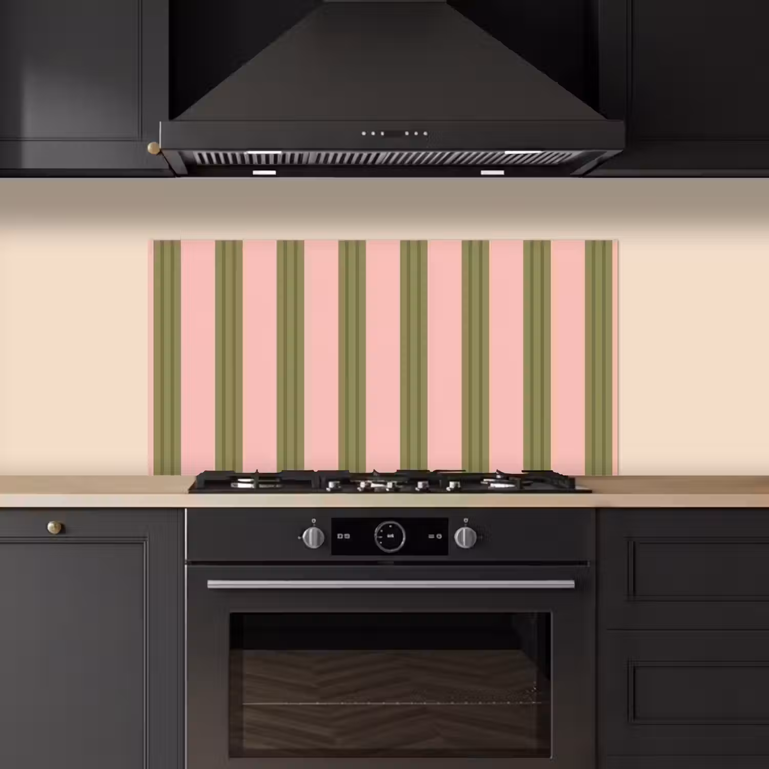 Patroon - Strepen - Abstract - Roze - Groen keuken achterwand spatscherm middel -sfeer1