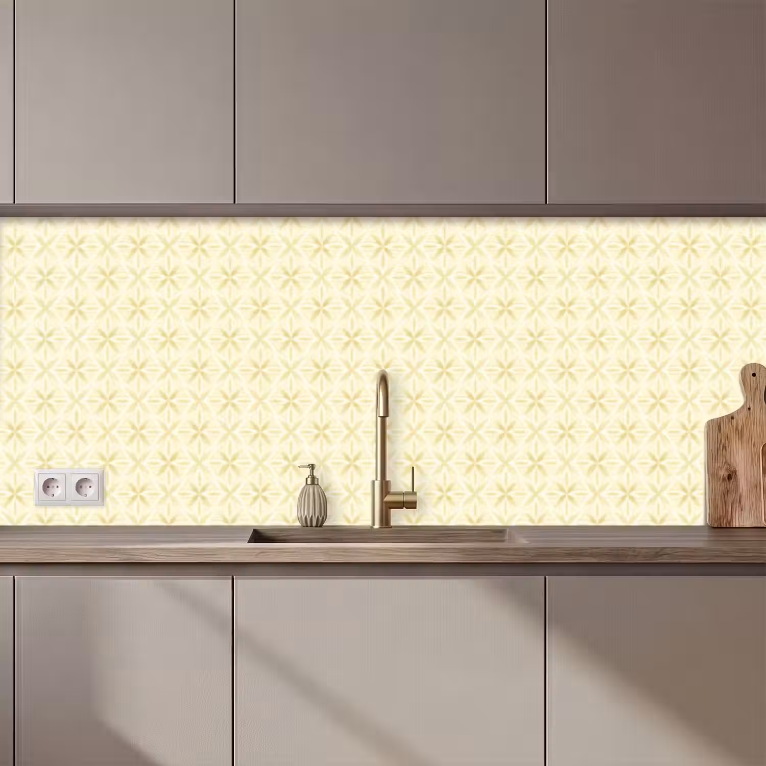 Patroon - Subtiel - Geel keuken achterwand 2 middel 871 zz_3dshopping
