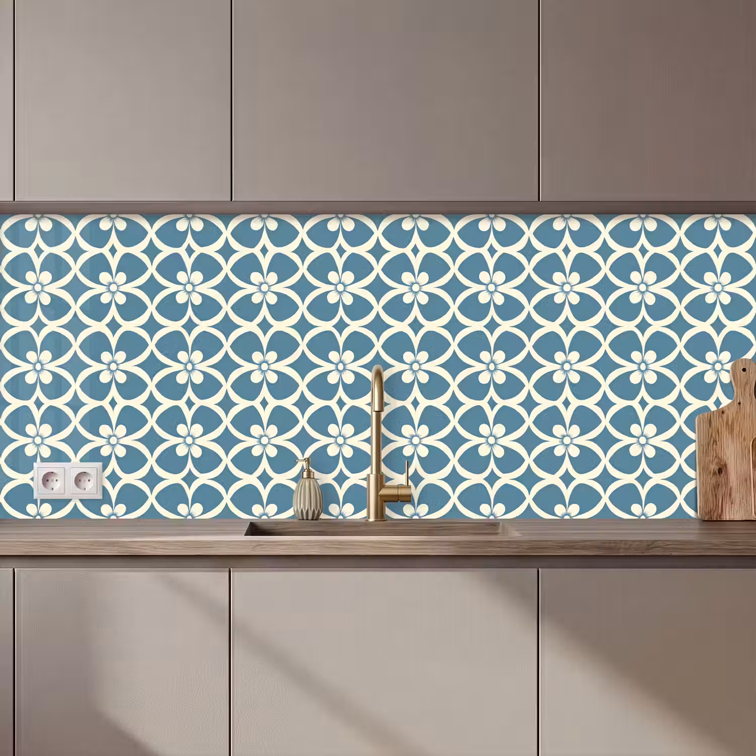 Patroon - Symmetrisch - Blauw keuken achterwand 2 middel 871 zz_3dshopping