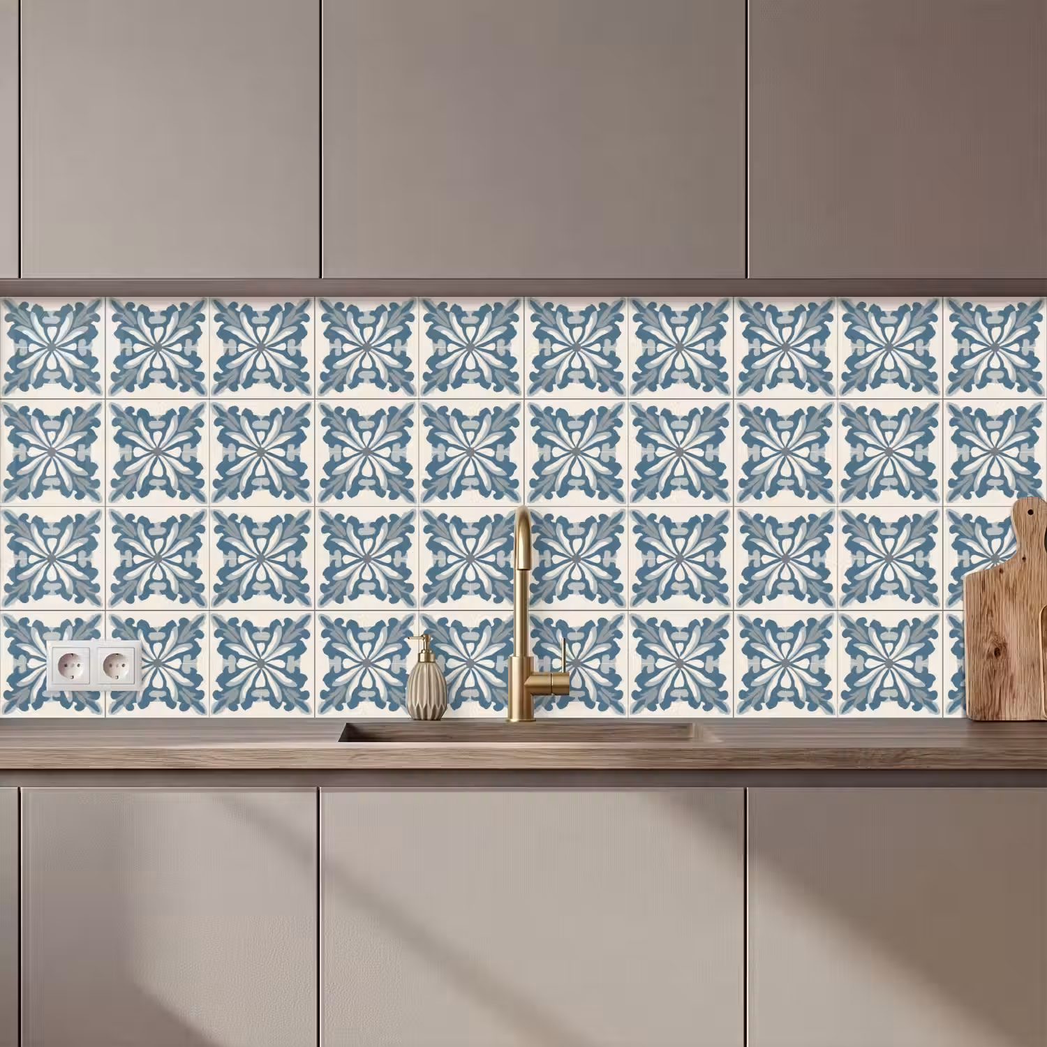 Dessin - Tegel - Blauw keuken achterwand 2 middel 871 zz_3dshopping