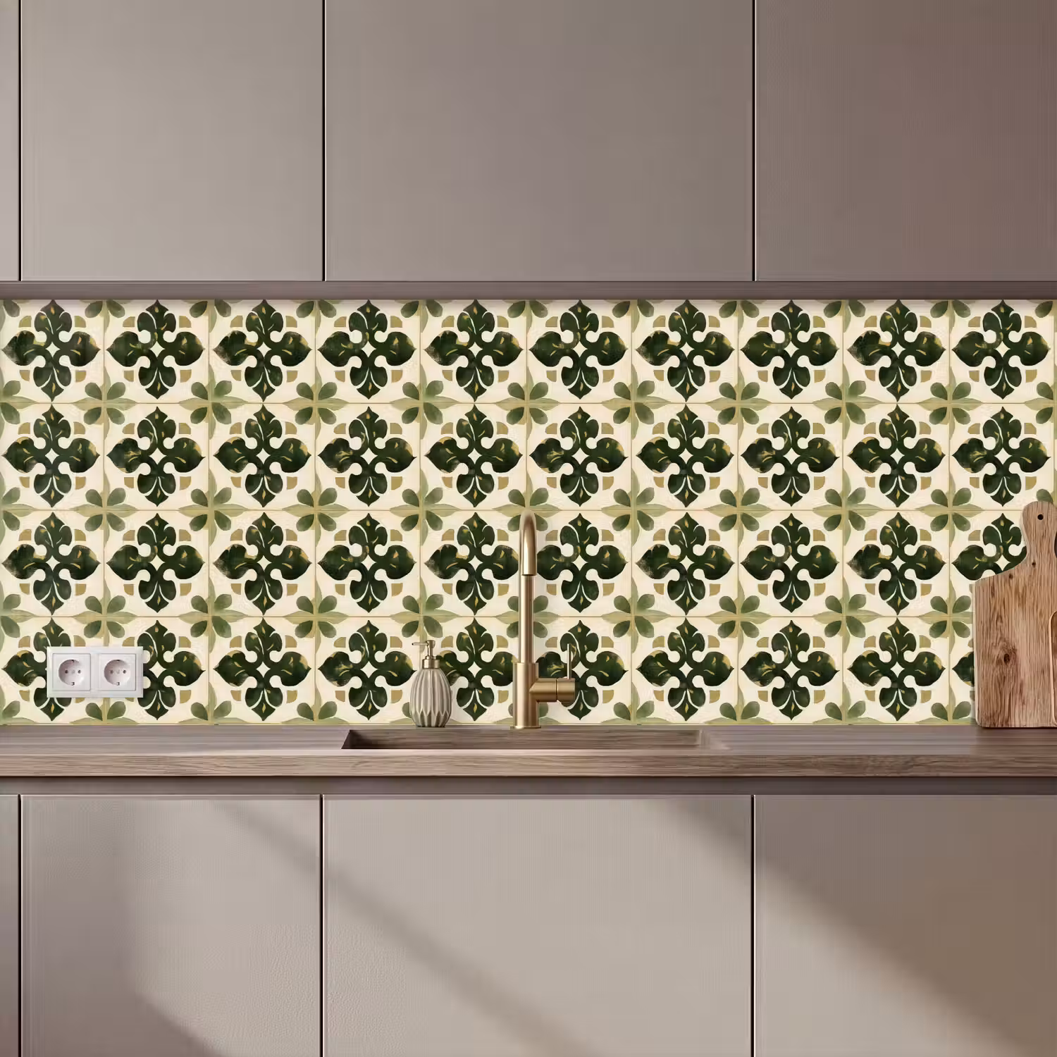 Patroon - Tegel - Groen keuken achterwand 2 middel 871 zz_3dshopping