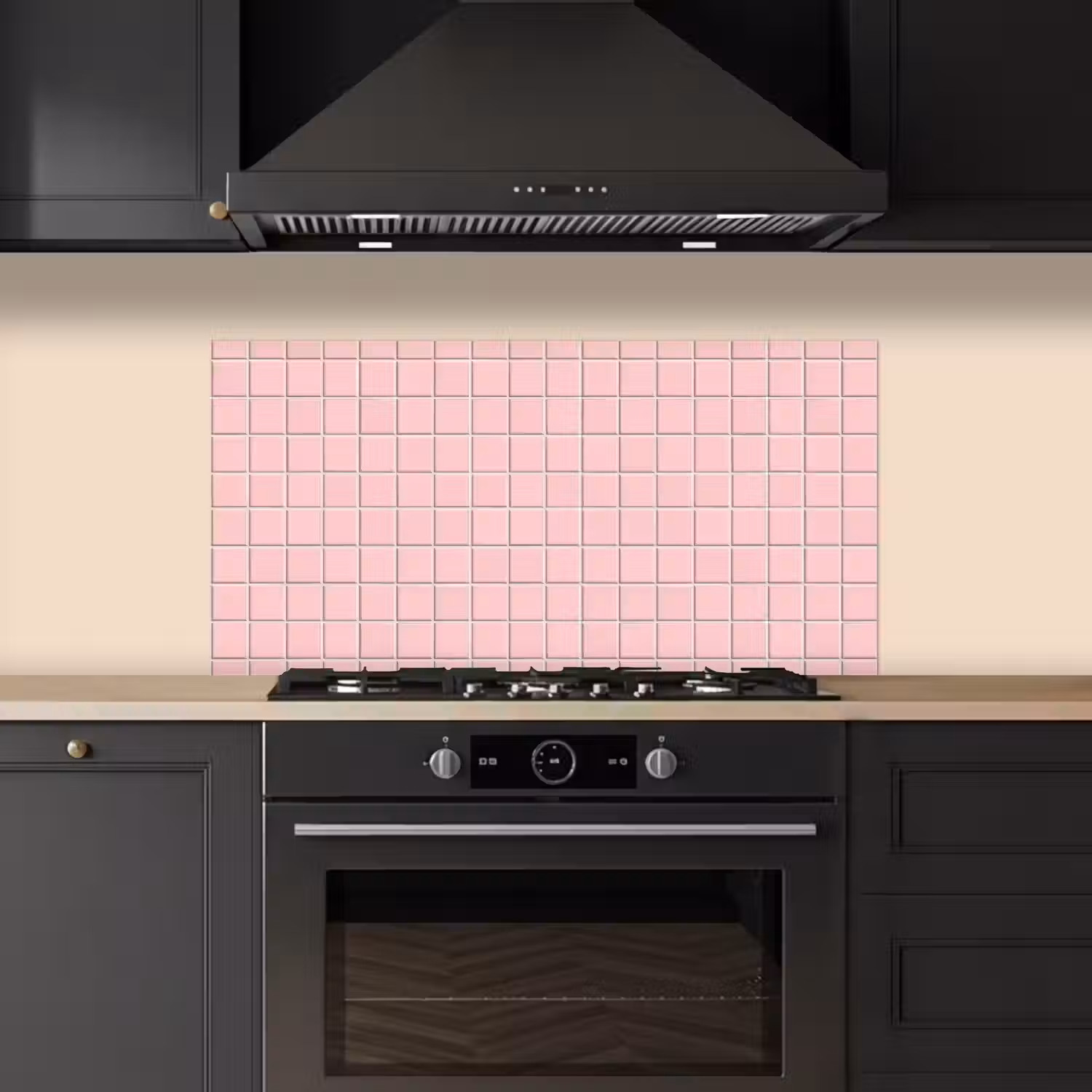 Patroon - Tegel - Pastelroze keuken achterwand spatscherm middel 899 -sfeer1