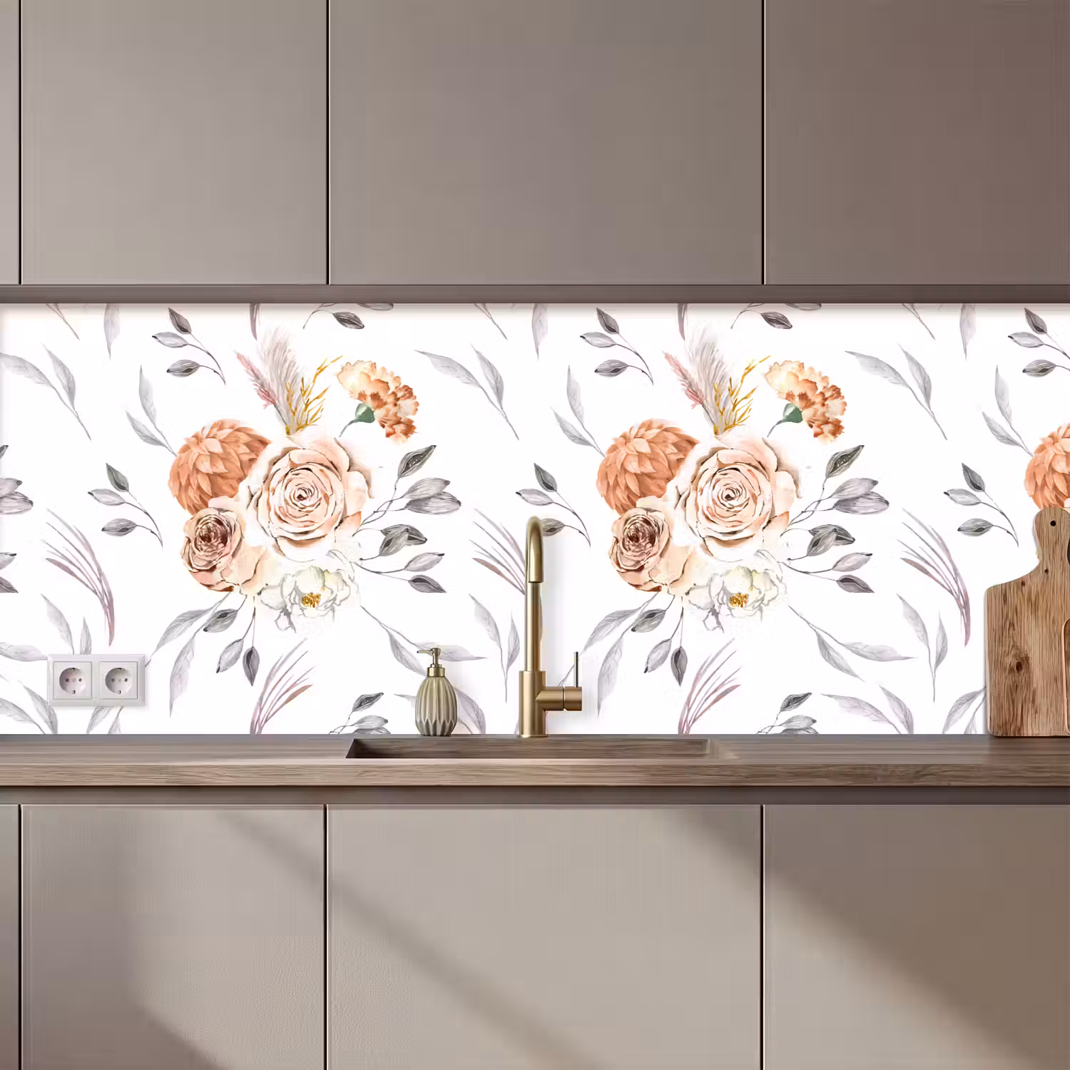 Patronen - Bloemen - Roos - Wit keuken achterwand 2 middel 871 zz_3dshopping