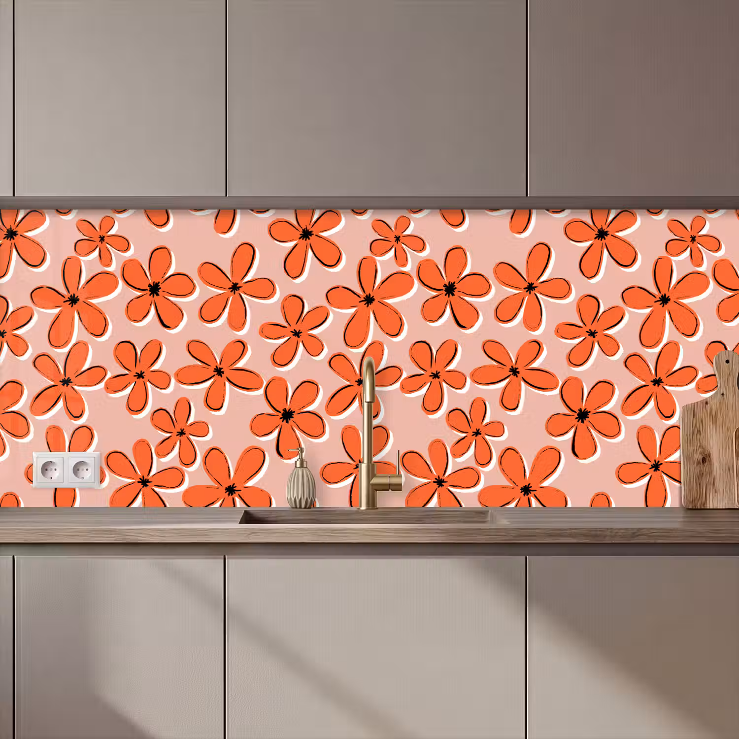 Patronen - Vintage - Bloem keuken achterwand 2 middel 871 zz_3dshopping