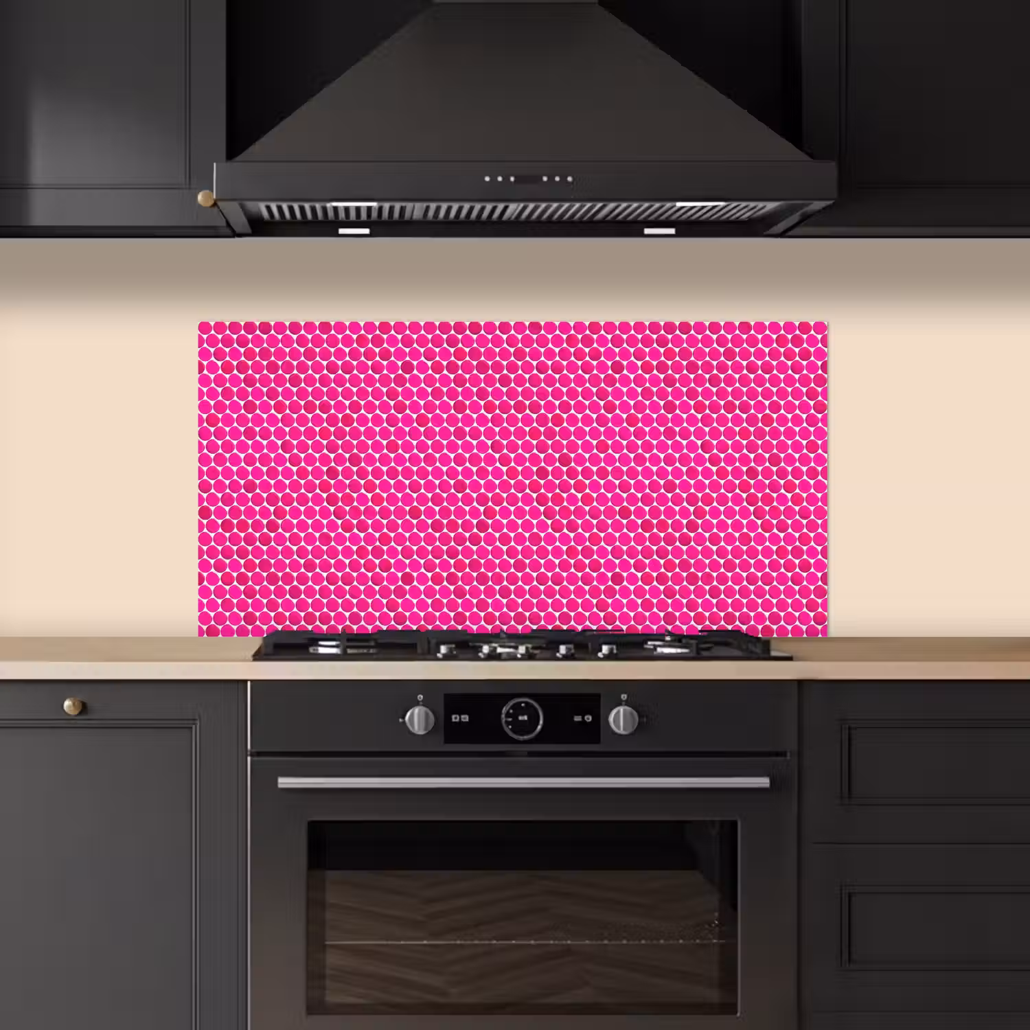 Penny - Mozaïek - Felroze keuken achterwand spatscherm middel 899 -sfeer1