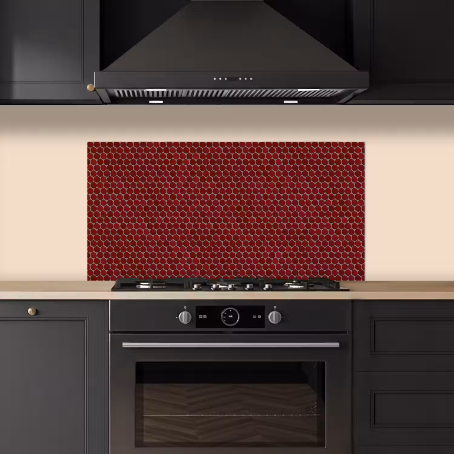 Penny - Mozaïek - Rond - Rood keuken achterwand spatscherm middel 899 -sfeer1