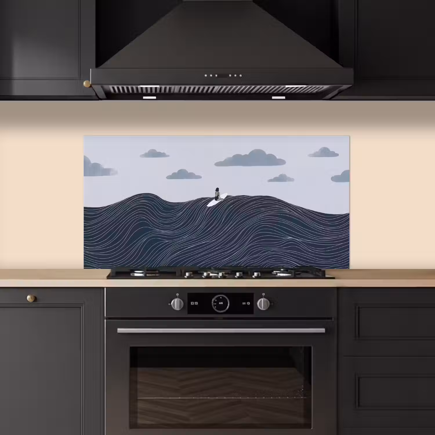 Persoon - Surfen - Oceaan - Natuur - Modern keuken achterwand spatscherm middel -sfeer1