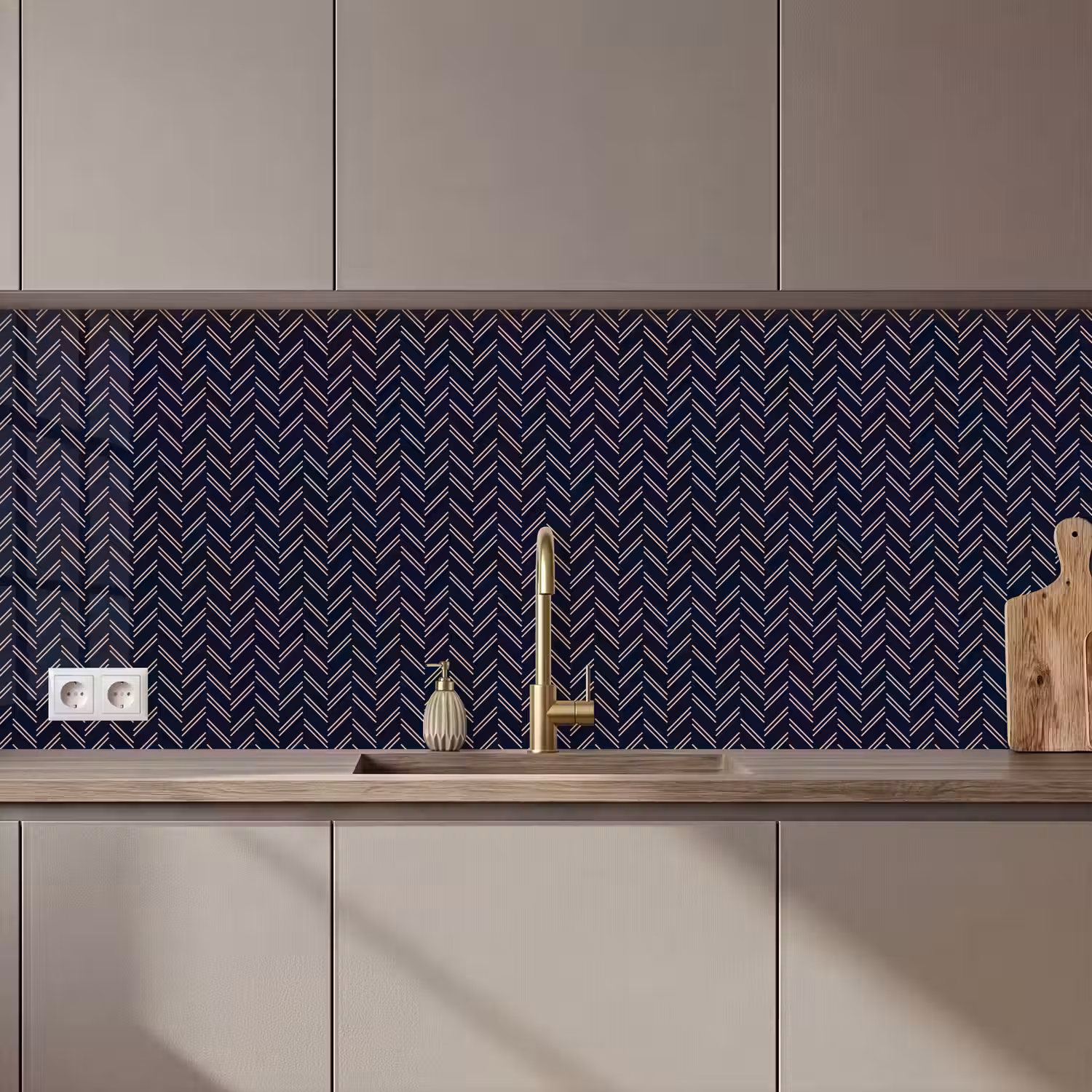 Plaid - Patroon - Visgraad - Blauw keuken achterwand 2 middel 871 zz_3dshopping