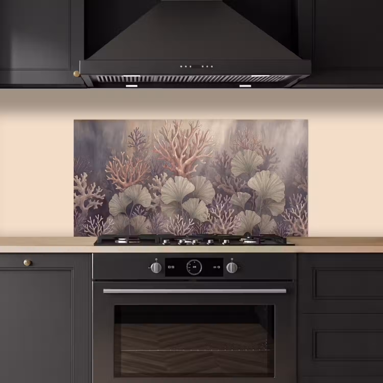 Plant - Bladeren - Zee - Illustratie - Groen keuken achterwand spatscherm middel -sfeer1