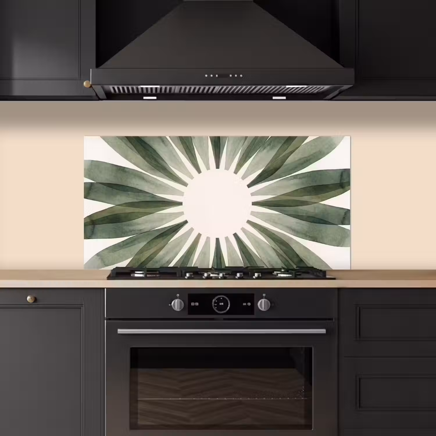 Planten - Abstract - Waterverf - Groen - Natuur keuken achterwand spatscherm middel -sfeer1