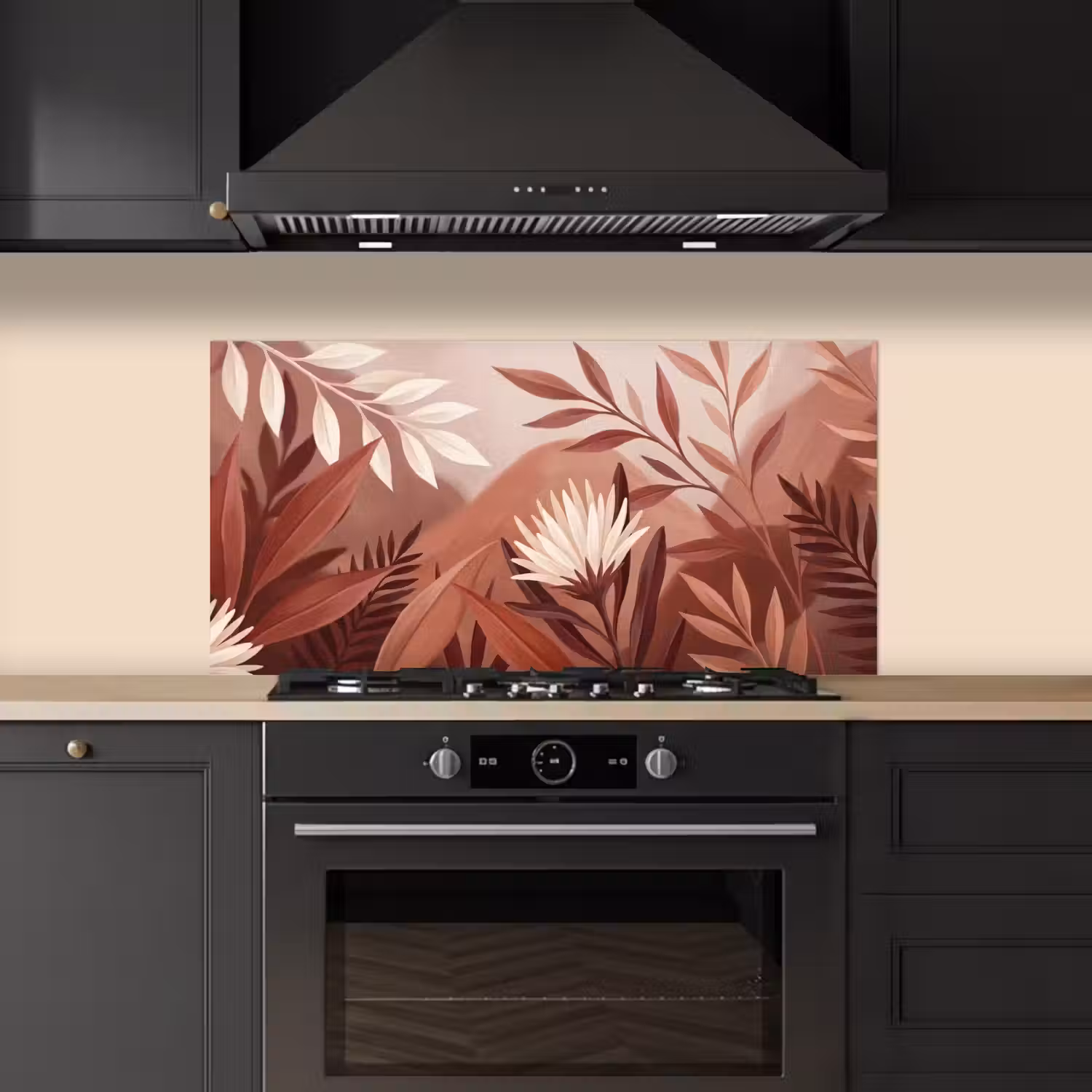 Planten - Bladeren - Botanisch - Modern - Bruin keuken achterwand spatscherm middel -sfeer1