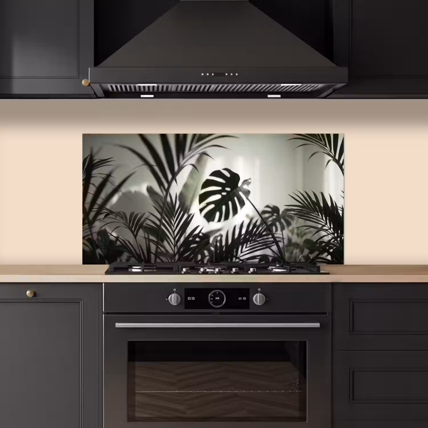 Planten - Bladeren - Natuur - Minimalistisch - Groen keuken achterwand spatscherm middel -sfeer1
