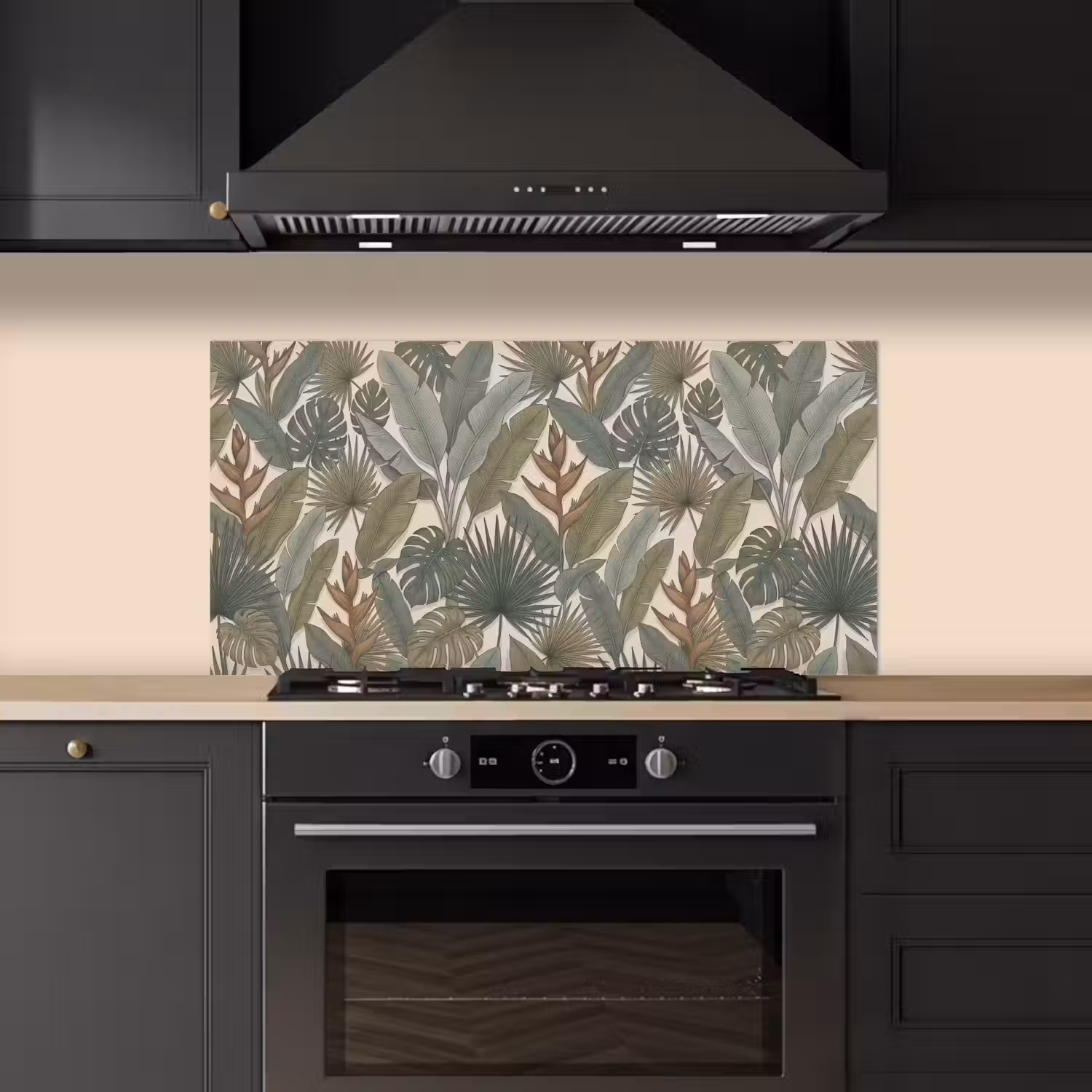 Planten - Tropisch - Natuur - Illustratie - Groen keuken achterwand spatscherm middel -sfeer1