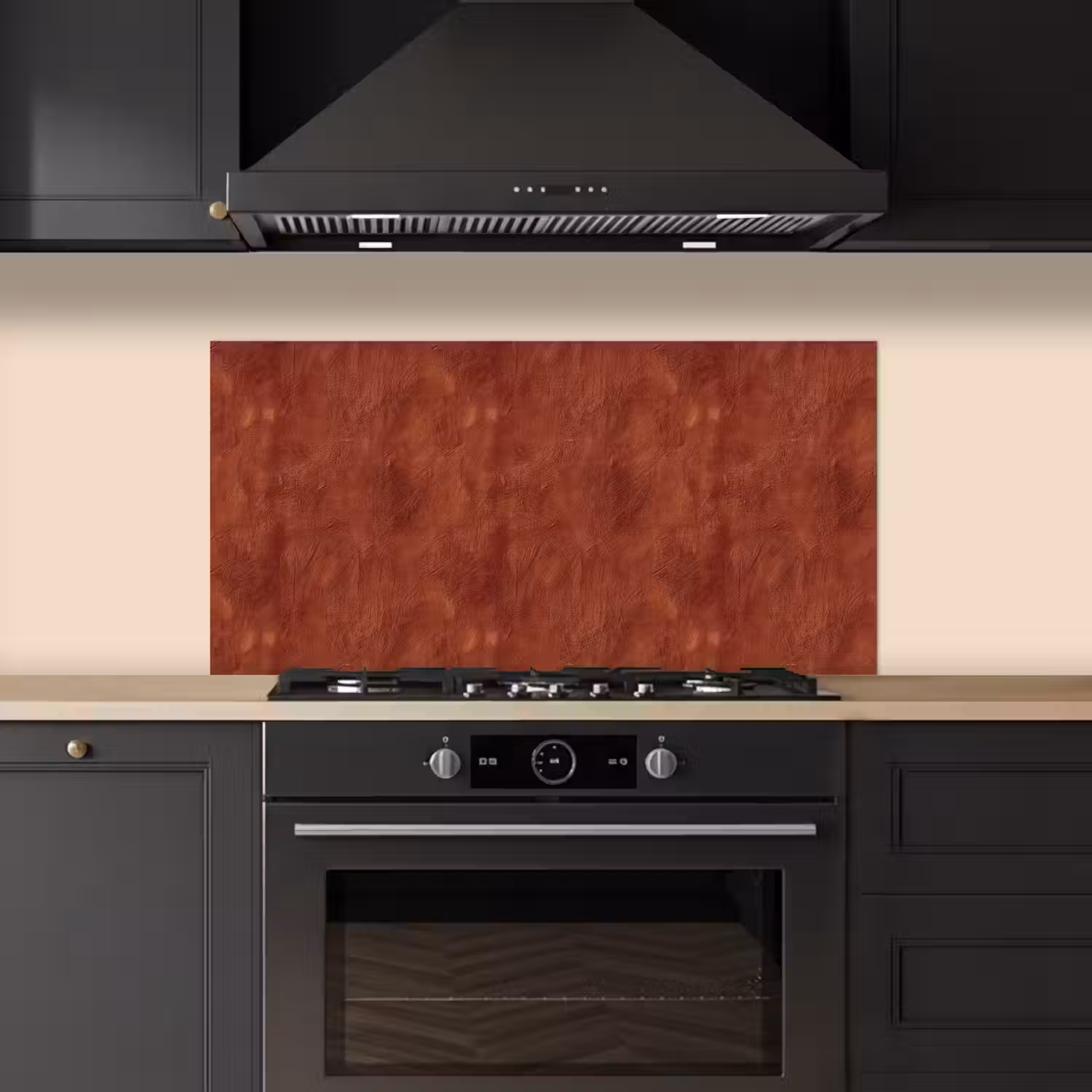 Stucwerk - Textuur - Terracotta keuken achterwand spatscherm middel 899 -sfeer1