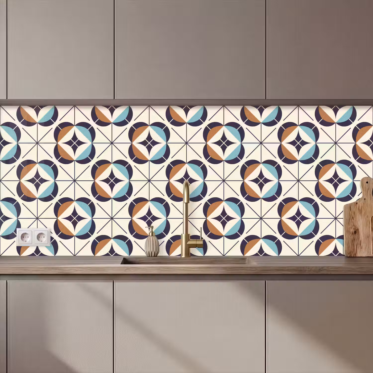 Retro - Design - Geometrie keuken achterwand 2 middel 871 zz_3dshopping