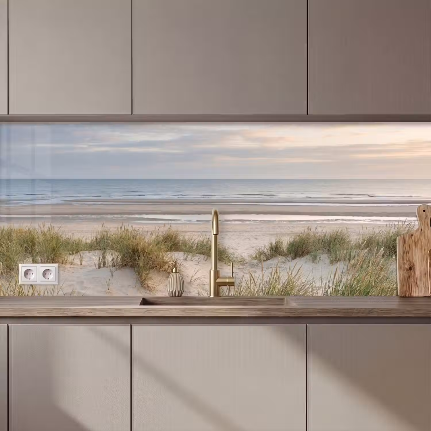 Zandstrand - Bewolkt - Duinen keuken achterwand 2 middel zz_3dshopping