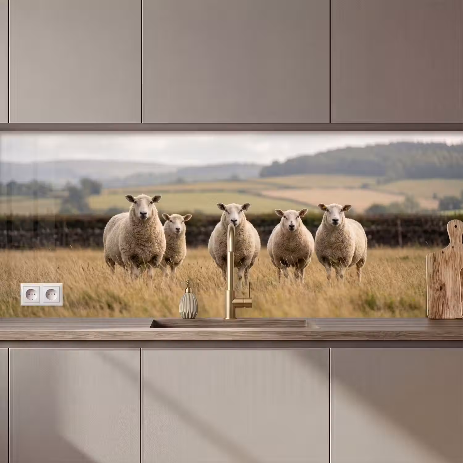 Schapen - Weidenlandschap - Heuvels keuken achterwand 2 middel zz_3dshopping