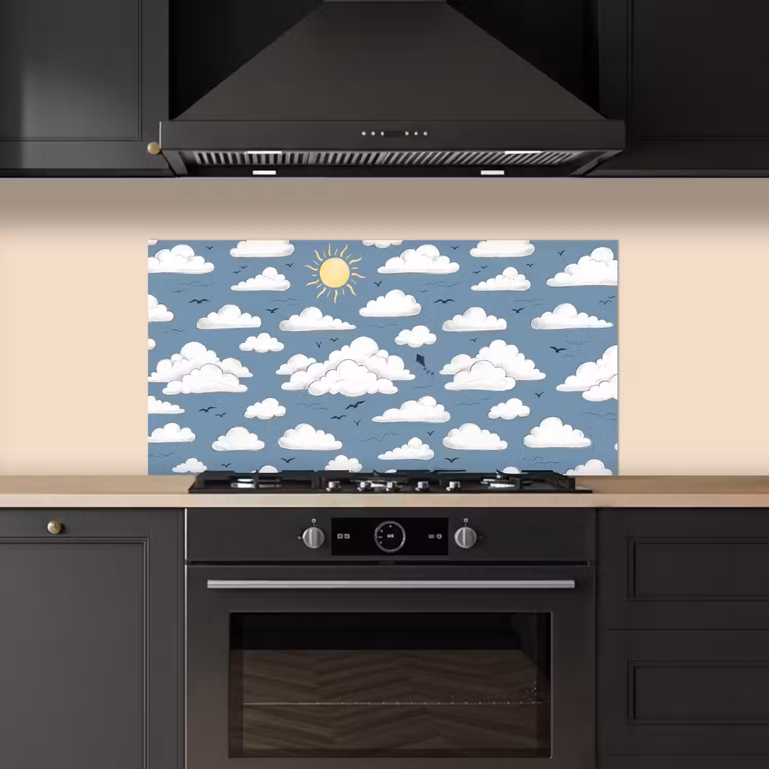 Lucht - Zon - Wolken - Natuur - Blauw keuken achterwand spatscherm middel -sfeer1