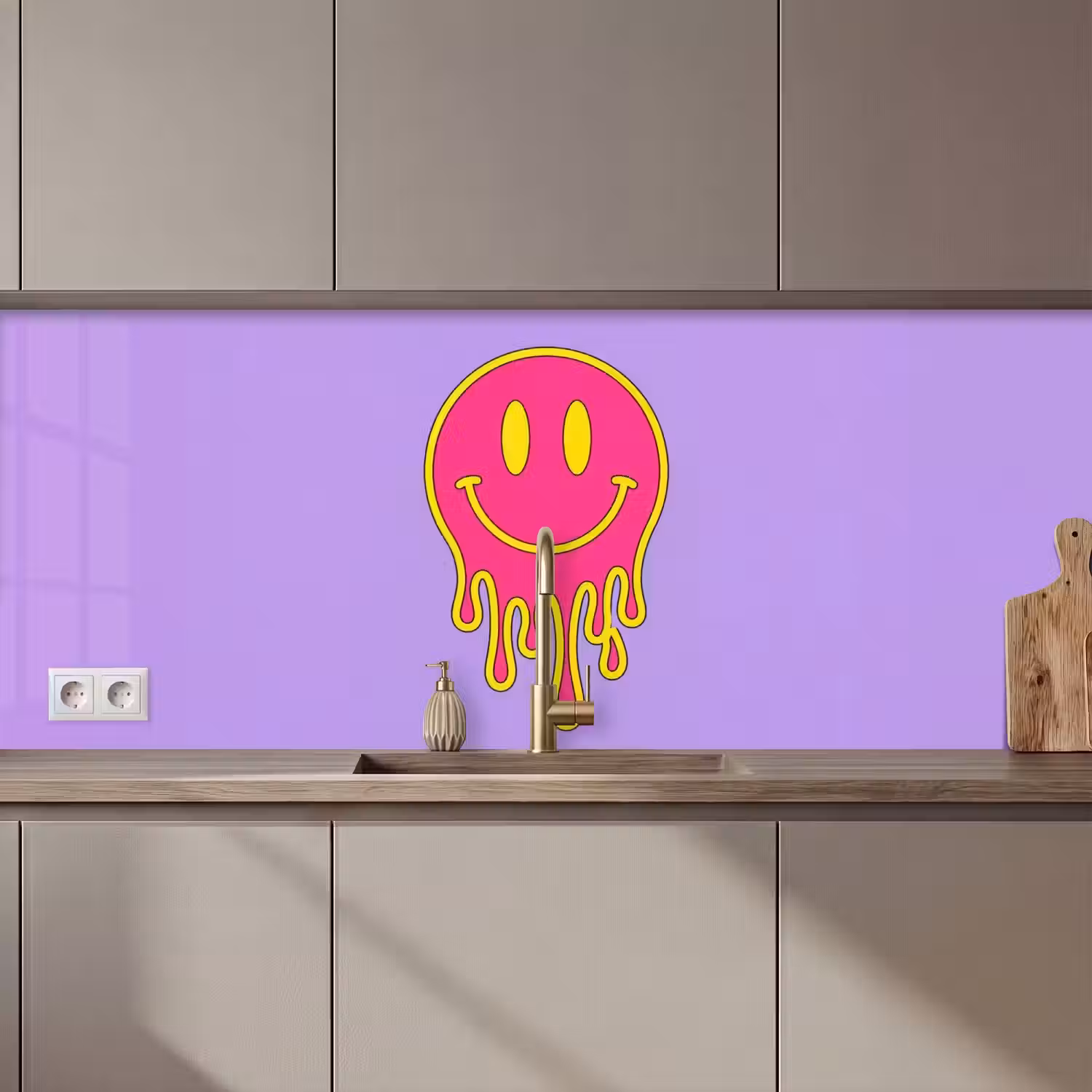 Smiley - Drip - Neon keuken achterwand 2 middel zz_3dshopping