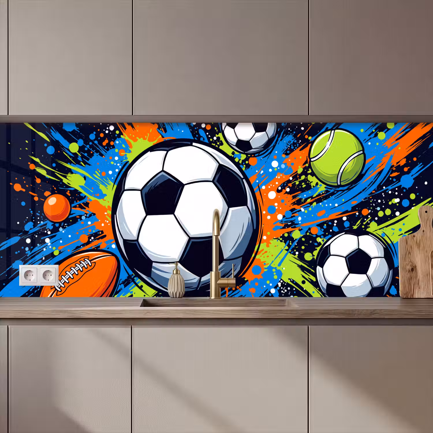 Sport - Ballen - Kleurrijk keuken achterwand 2 middel zz_3dshopping