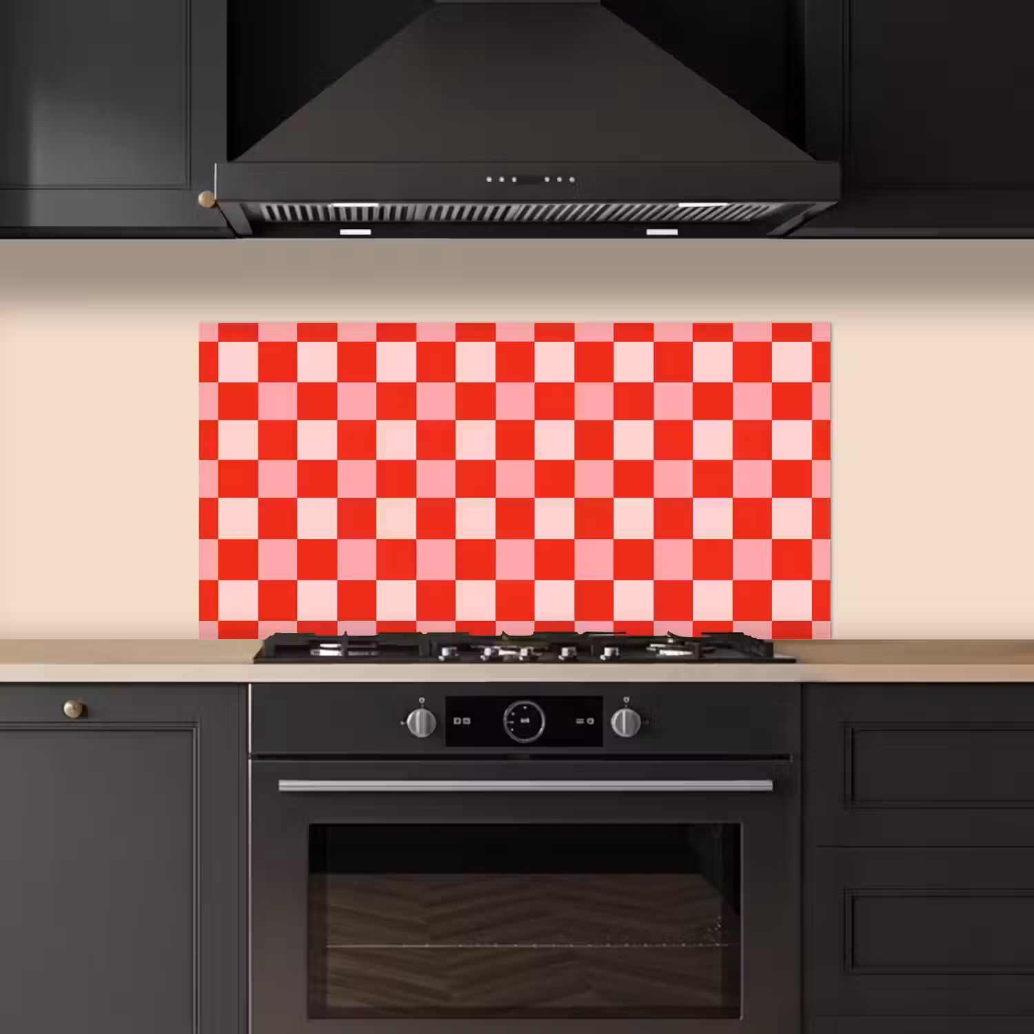 Vierkant - Klassiek - Rood keuken achterwand spatscherm middel 899 -sfeer1