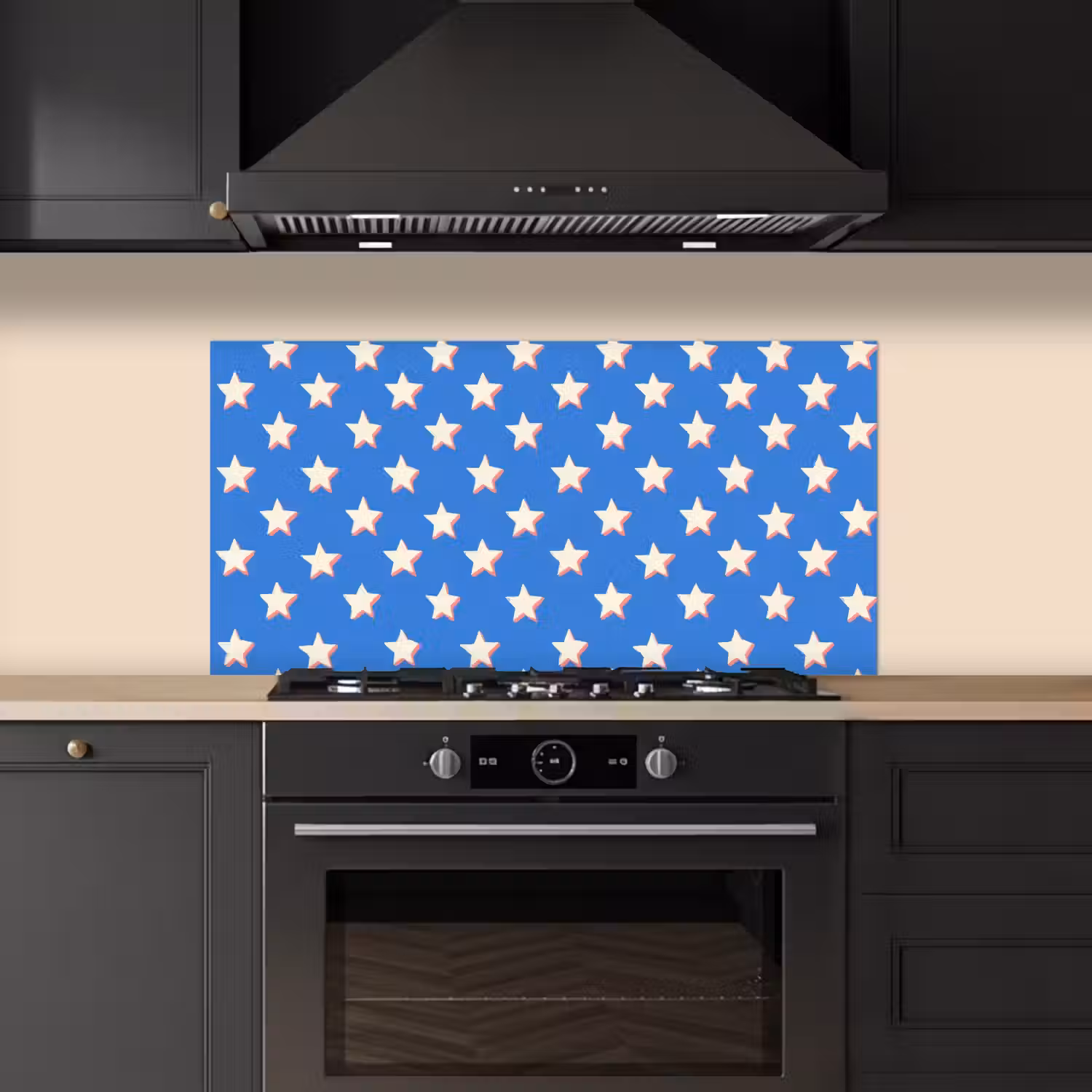 Sterren - Patroon - Blauw keuken achterwand spatscherm middel 899 -sfeer1