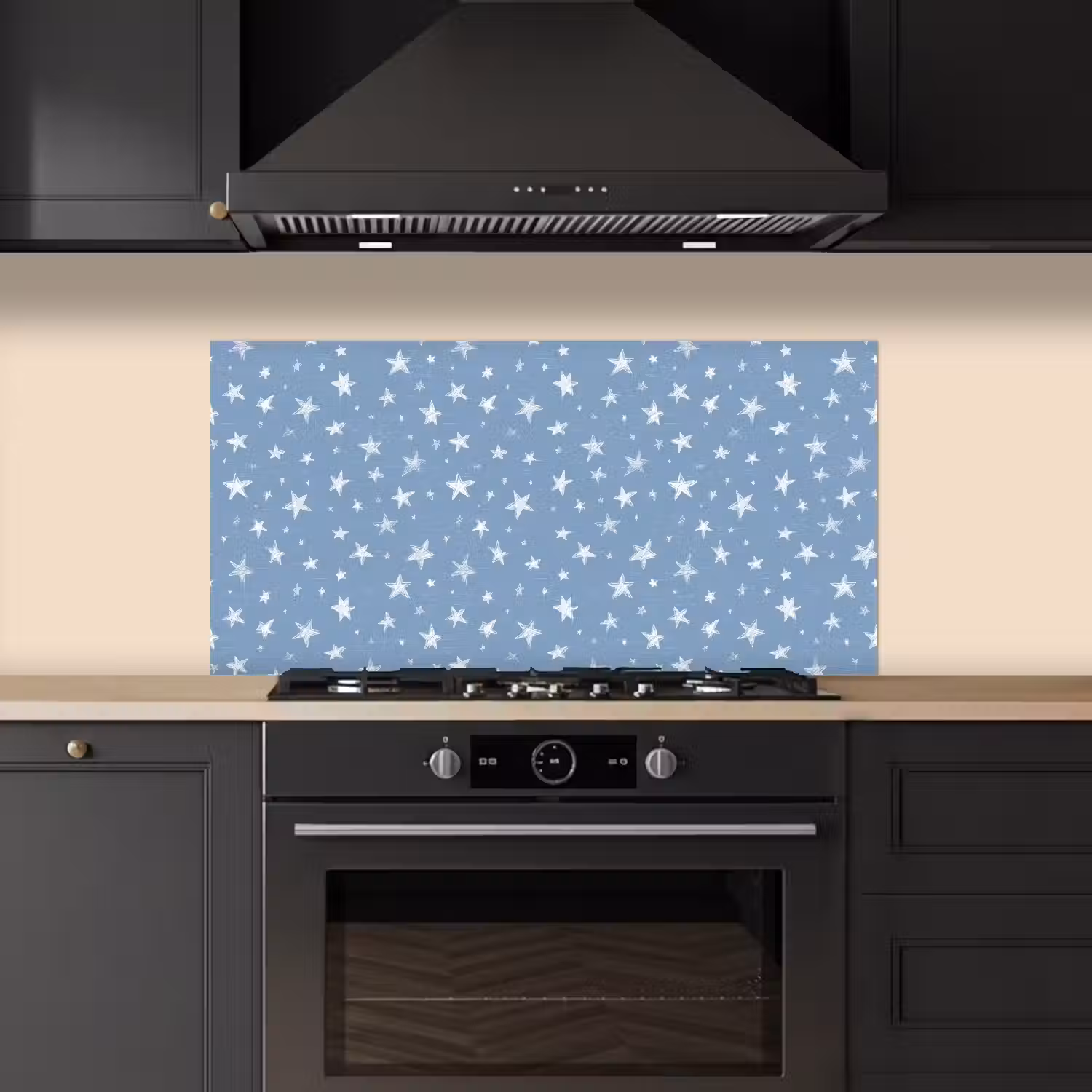 Sterretjes - Patroon - Blauw keuken achterwand spatscherm middel 899 -sfeer1