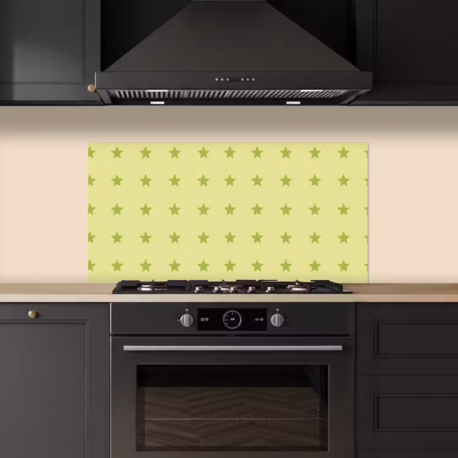 Sterren - Patroon - Groen keuken achterwand spatscherm middel 899 -sfeer1