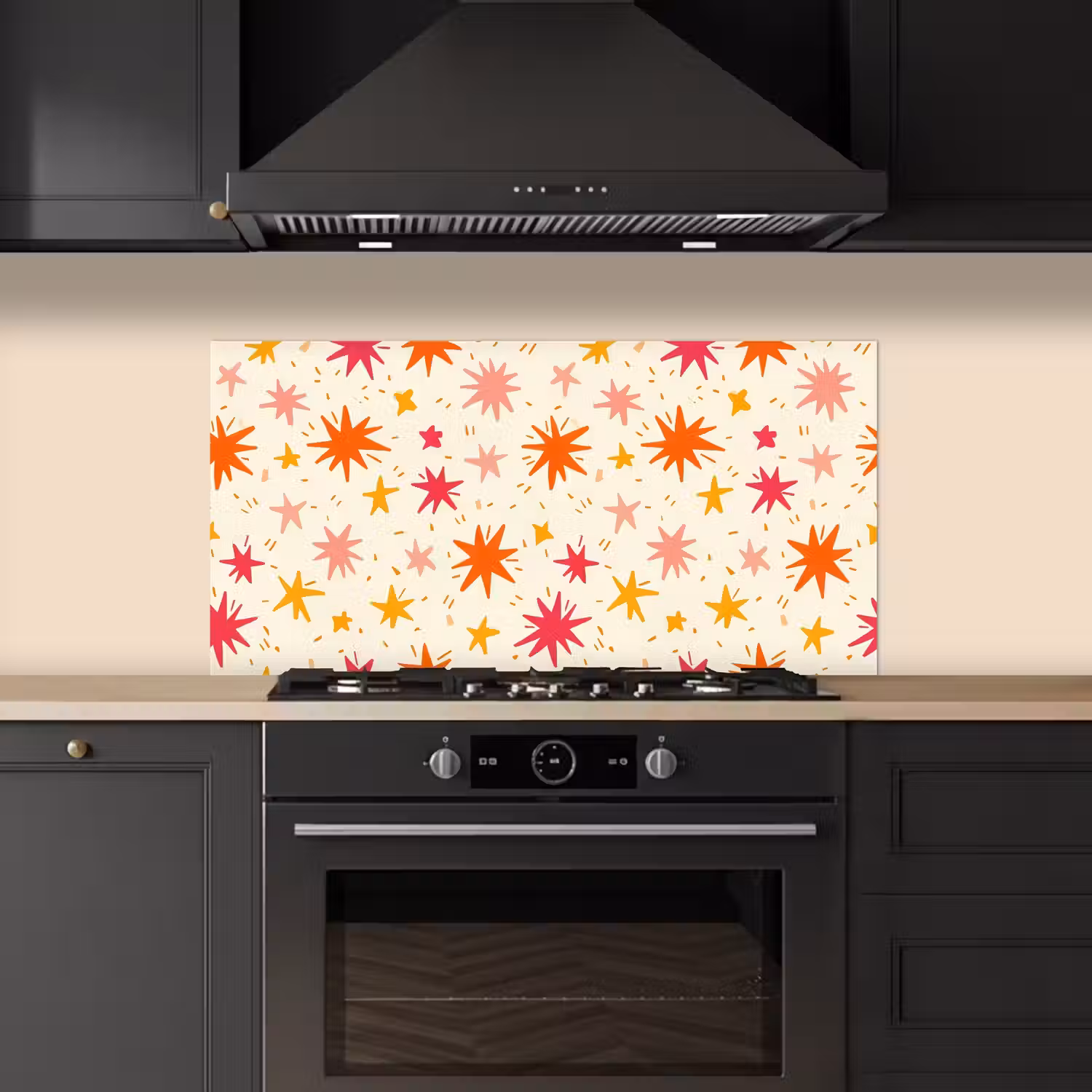 Sterren - Speels - Kleurrijk keuken achterwand spatscherm middel 899 -sfeer1