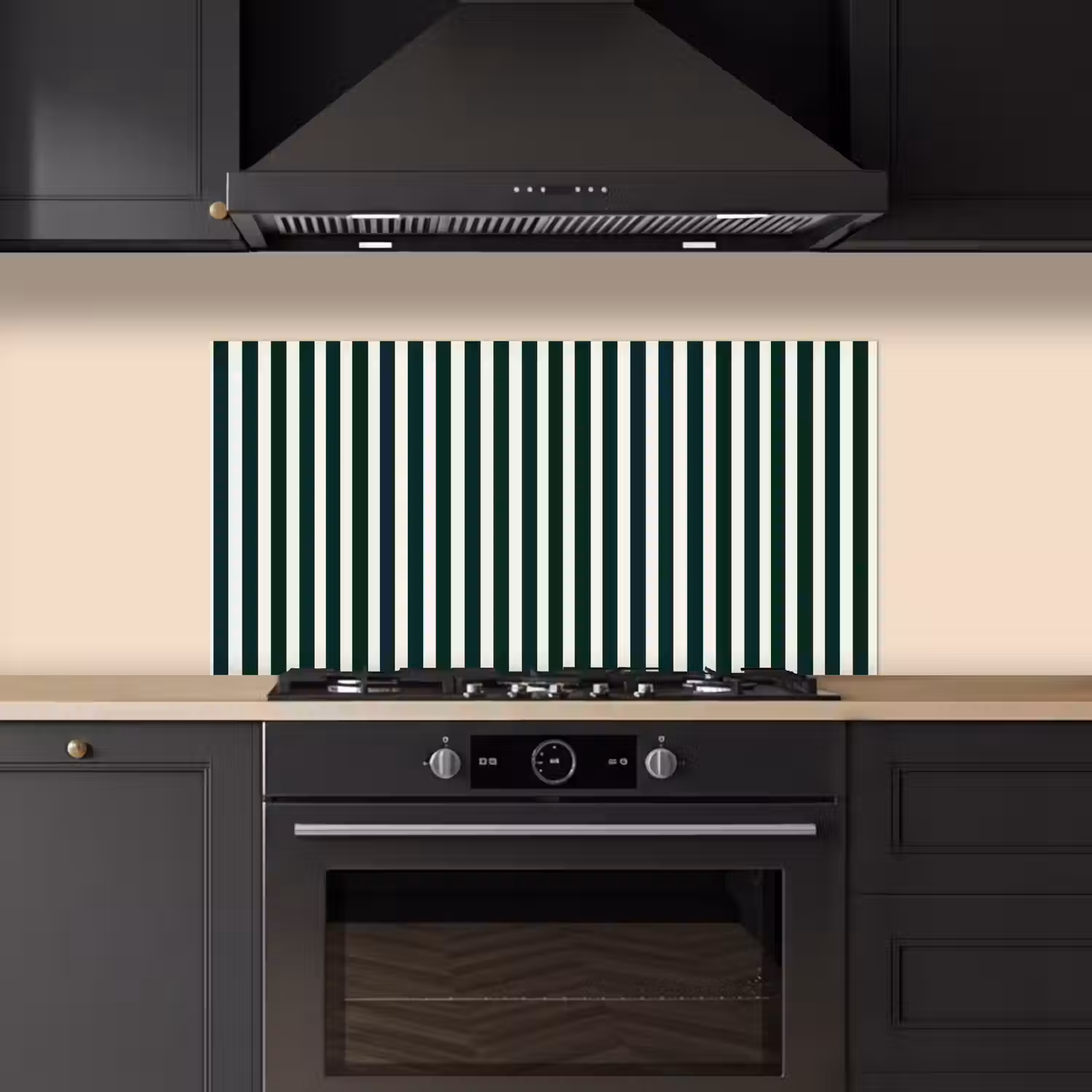 Strepen - Klassiek - Groen keuken achterwand spatscherm middel 899 -sfeer1