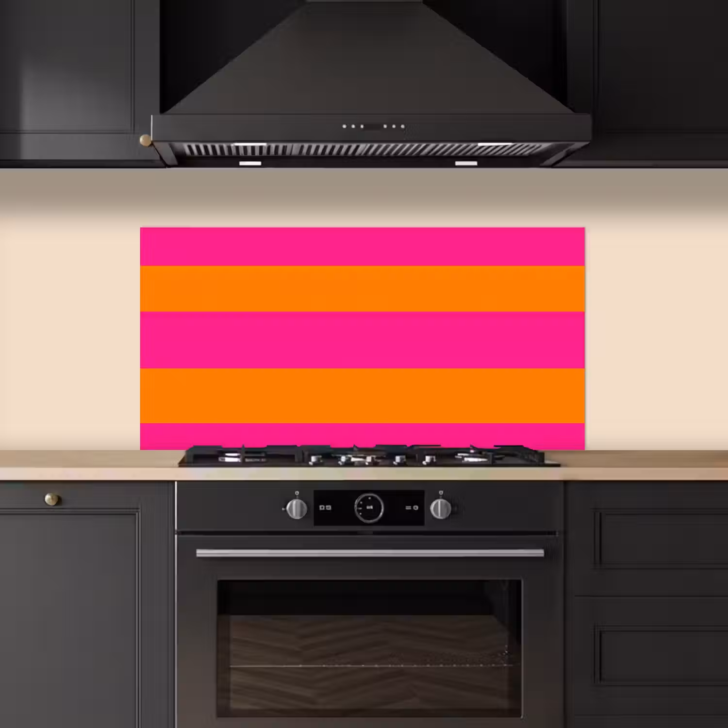 Strepen - Horizontaal - Roze keuken achterwand spatscherm middel 899 -sfeer1