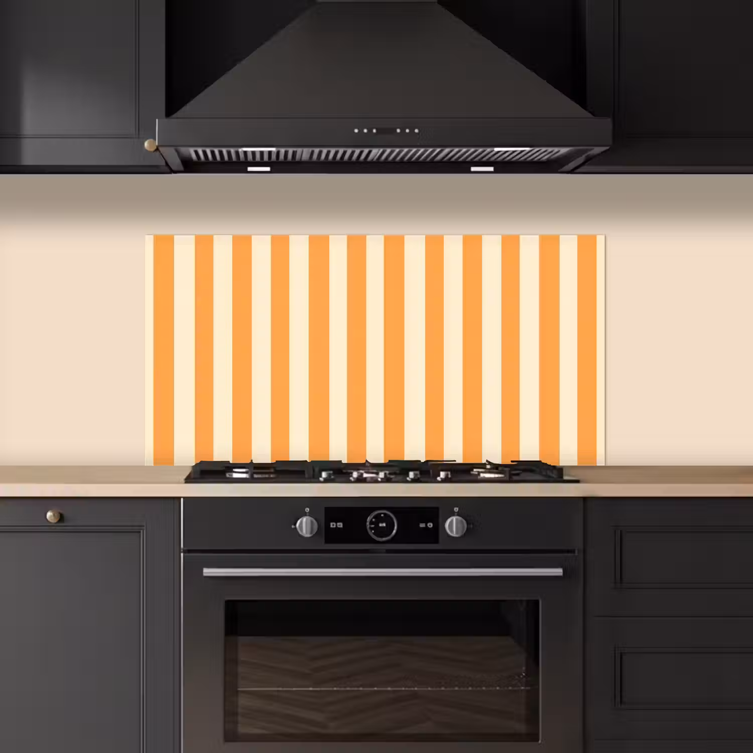 Strepen - Patroon - Oranje keuken achterwand spatscherm middel 899 -sfeer1
