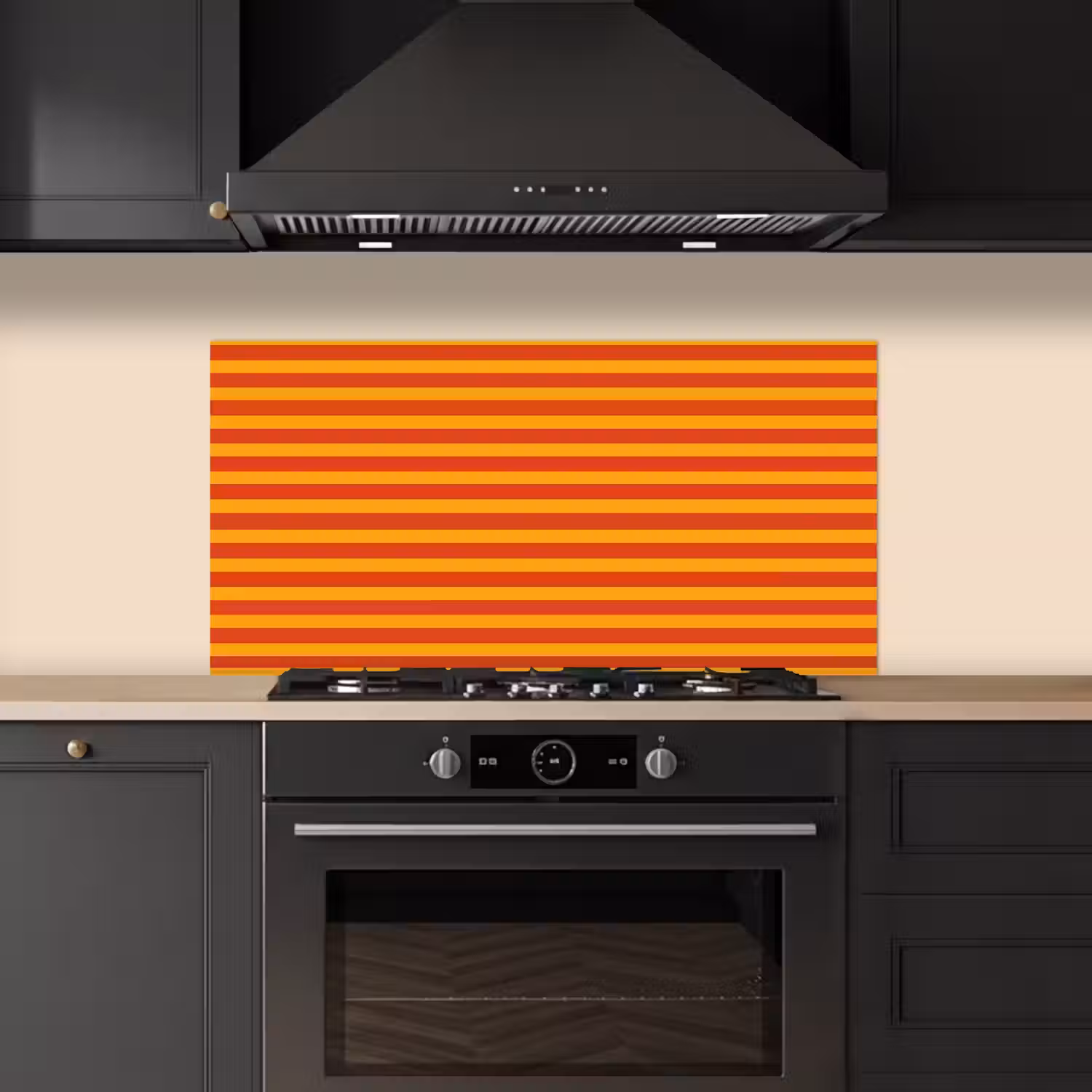 Strepen - Patroon - Oranje keuken achterwand spatscherm middel 899 -sfeer1