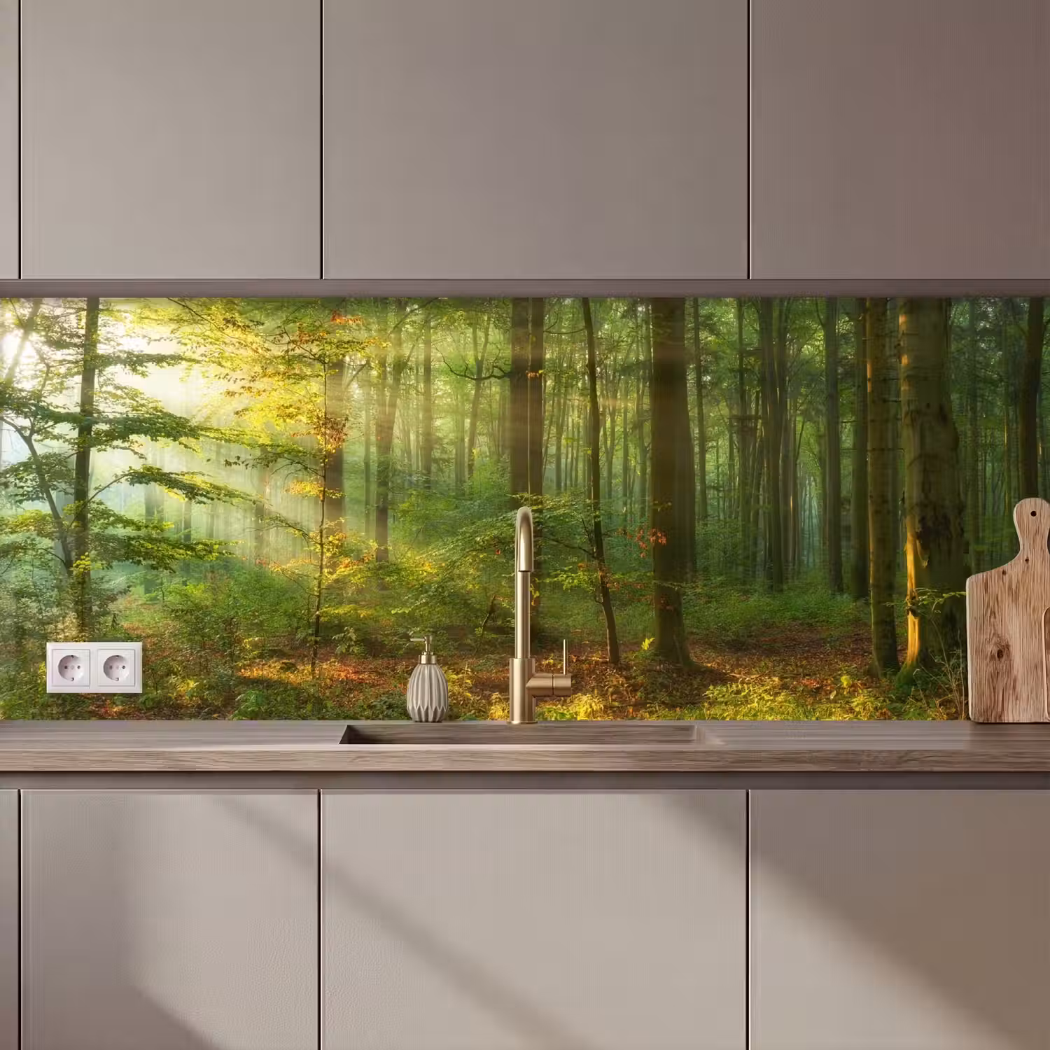 Zon - Bos - Bomen - Natuur - Herfst keuken achterwand 2 middel zz_3dshopping