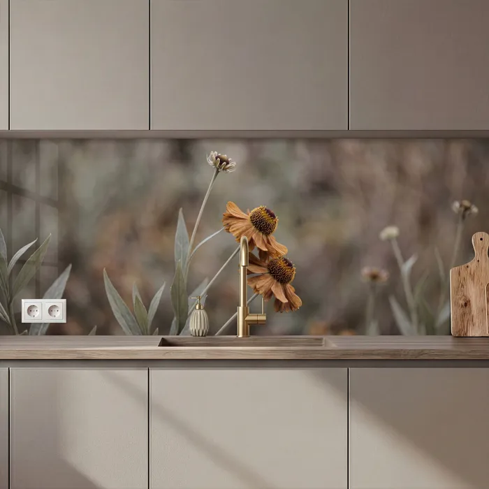 Zonnehoed - Droogbloemen - Geel - Warm keuken achterwand 2 middel zz_3dshopping