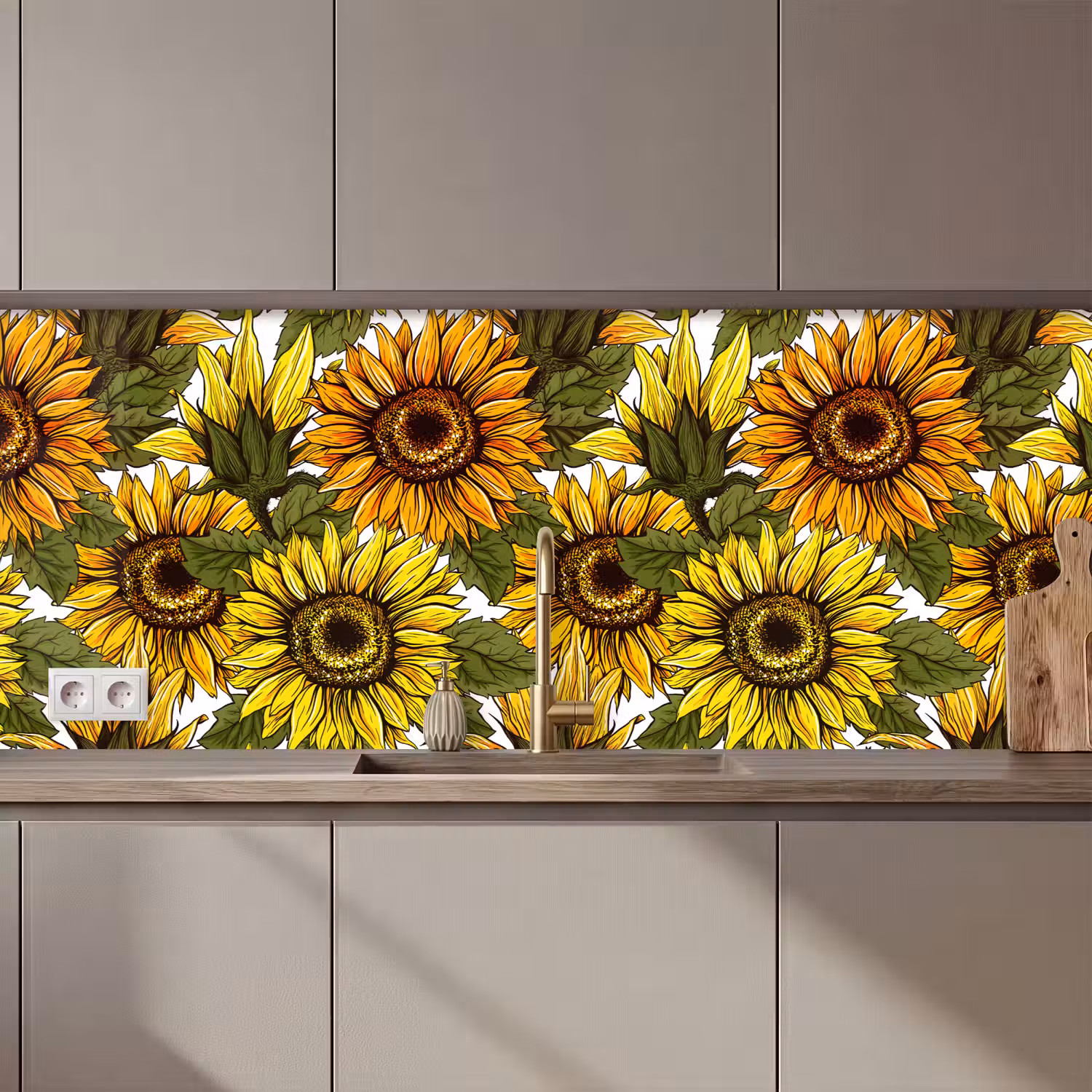 Zonnebloem - Vintage - Design keuken achterwand 2 middel 871 zz_3dshopping