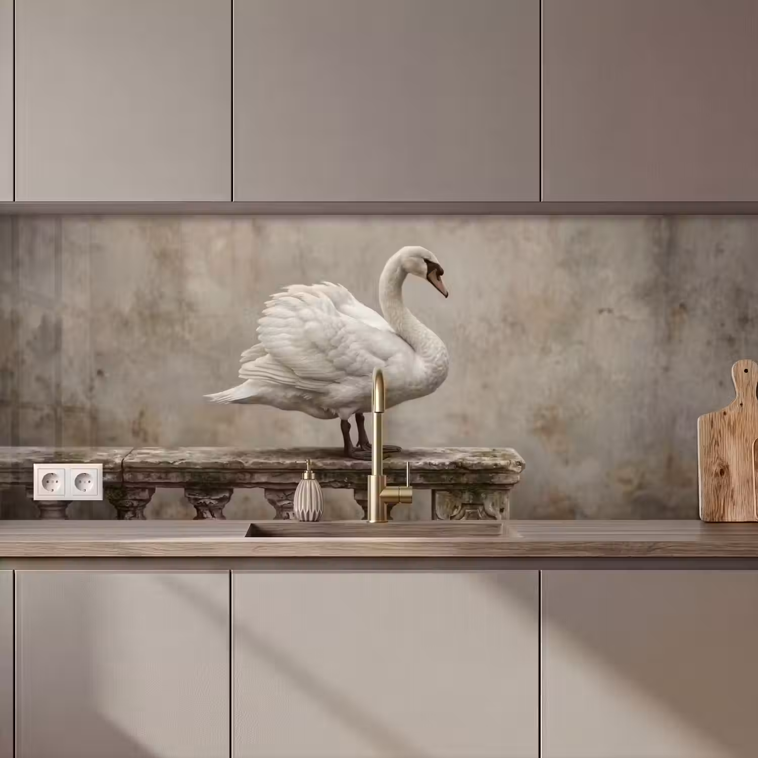 Zwaan - Elegant - Dieren - Wit keuken achterwand 2 middel zz_3dshopping