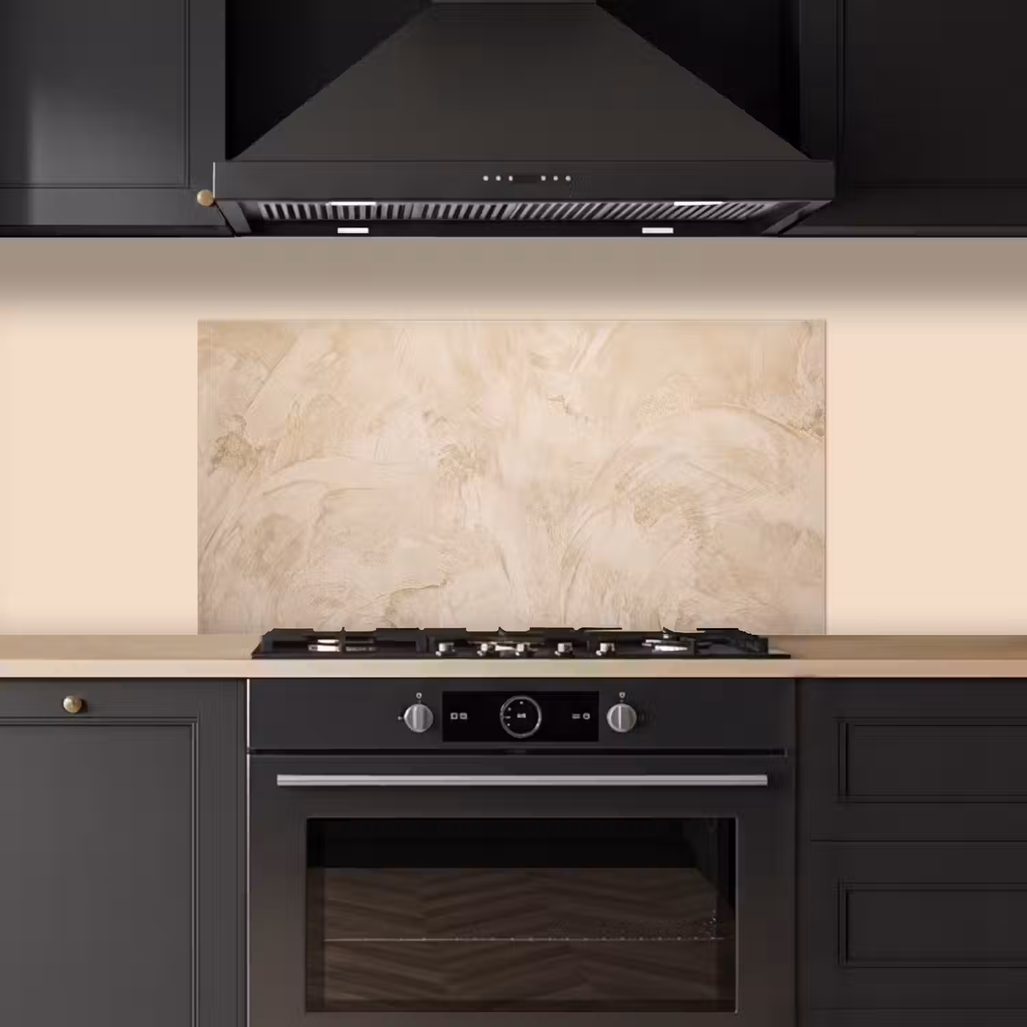Textuur - Patroon - Abstract - Modern - Beige keuken achterwand spatscherm middel -sfeer1